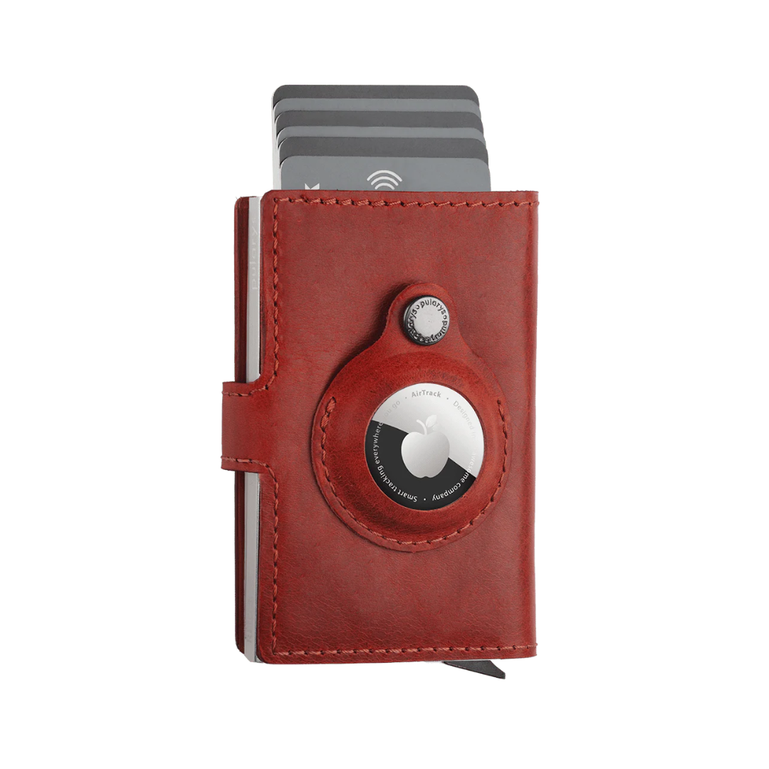 Pularys Easy Air Tag Holder Nomad Leather Red