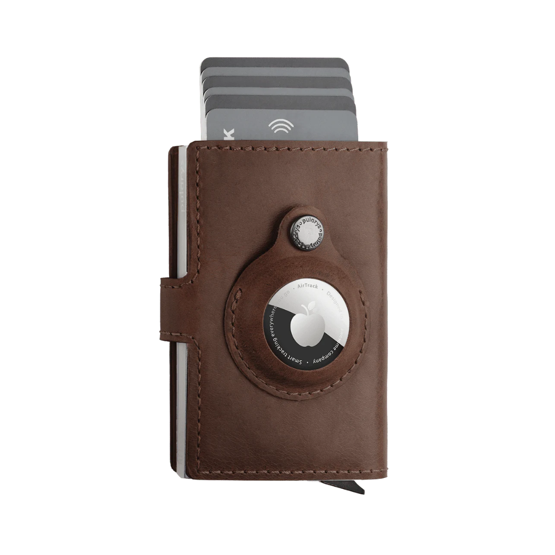 Pularys Easy Air Tag Holder Nomad Leather Brown