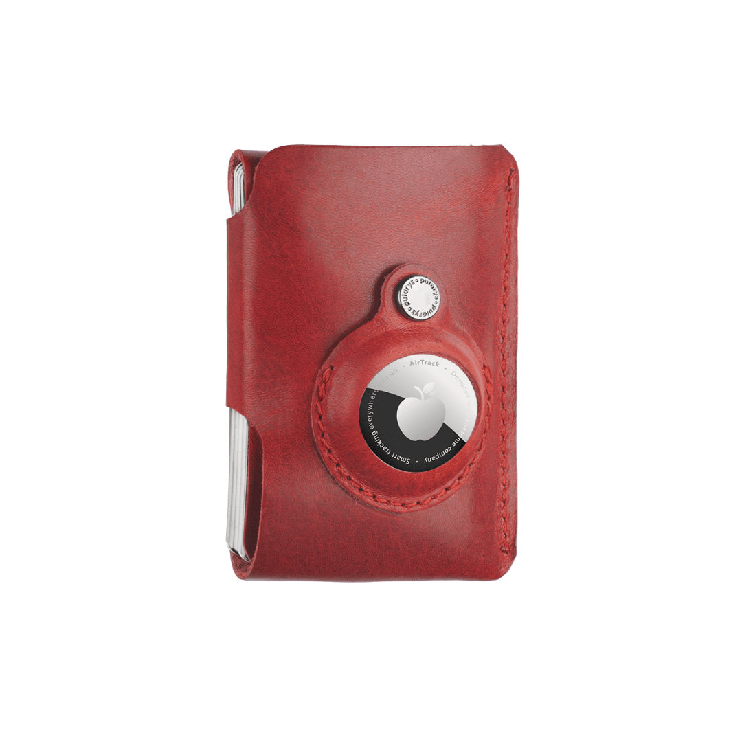 Pularys Hobby Line for AirTag Nomad Leather Red