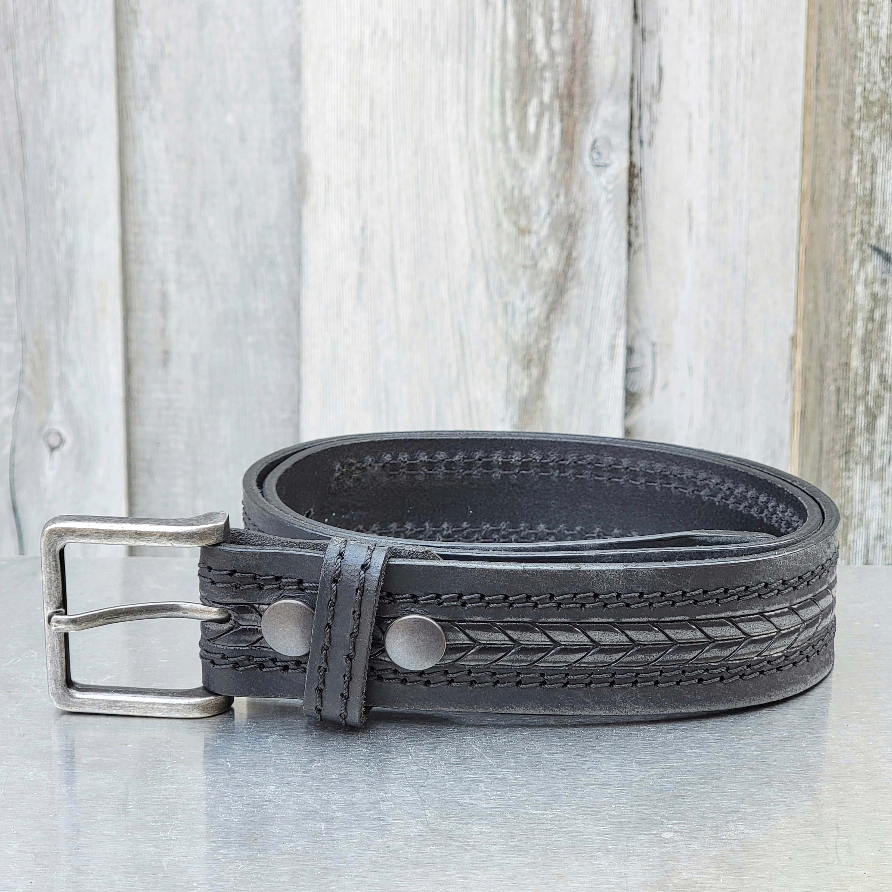 Ceinture Purpose Belt - Ceinture en cuir véritable à motif flèche  9