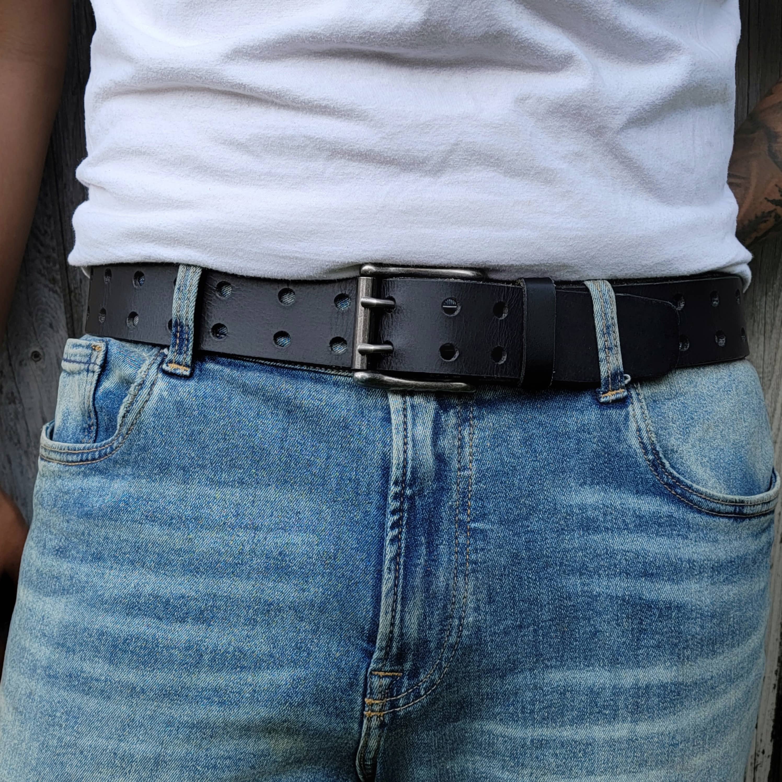 Brown Double Hole Full Grain Leather Belt 5