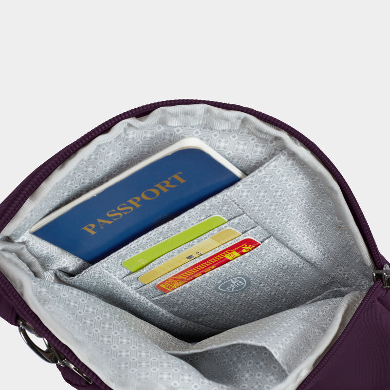 Travelon Runways Sleek Anti-Theft Slim Asymmetric Crossbody 16