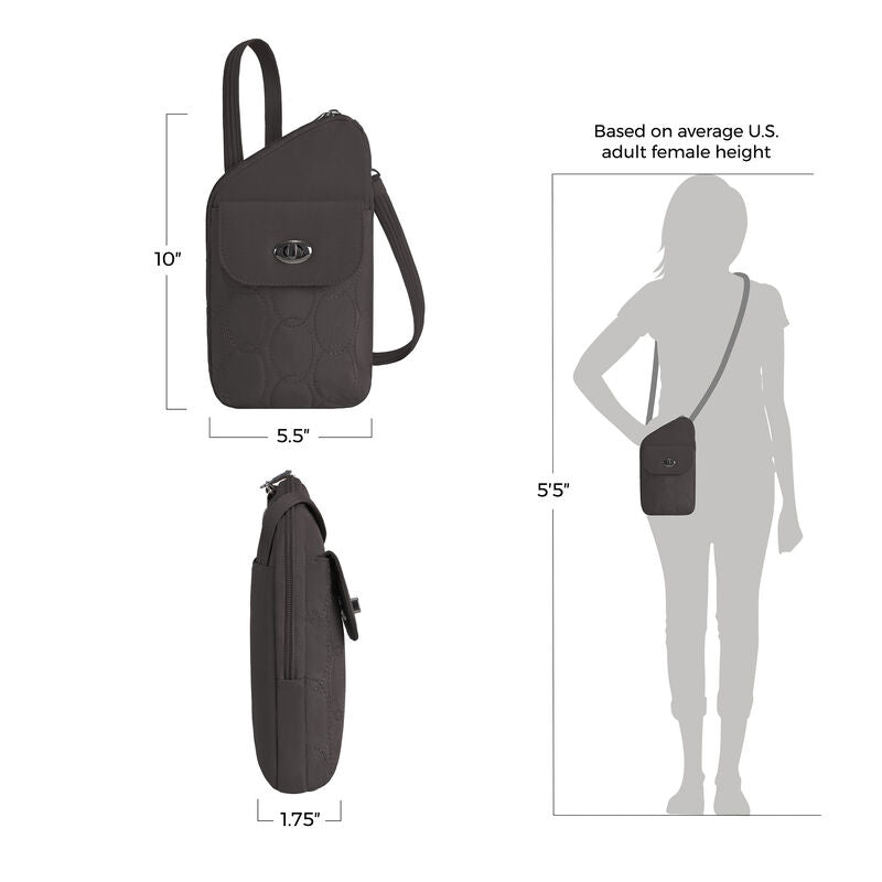 Travelon Runways Sleek Anti-Theft Slim Asymmetric Crossbody 73
