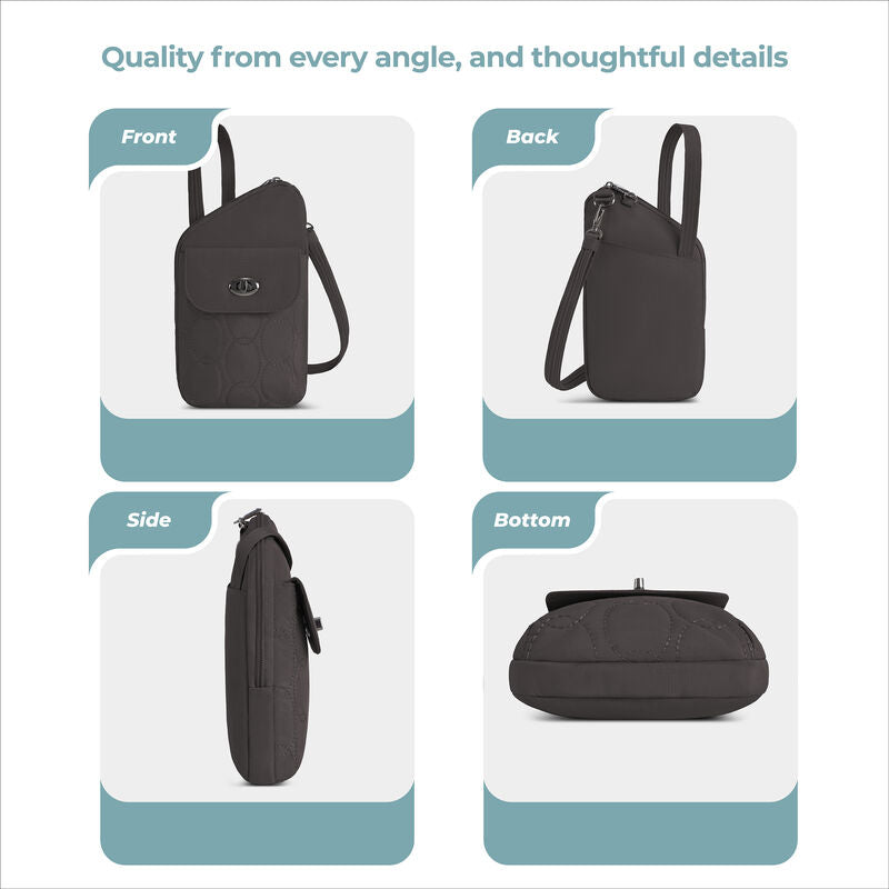 Travelon Runways Sleek Anti-Theft Slim Asymmetric Crossbody 72
