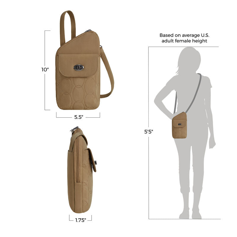 Travelon Runways Sleek Anti-Theft Slim Asymmetric Crossbody 89