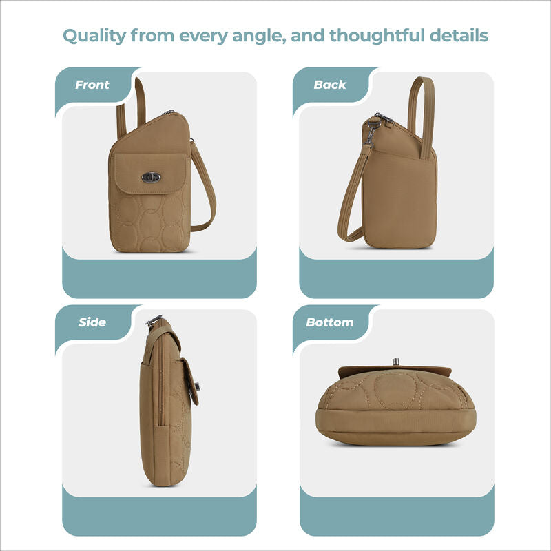 Travelon Runways Sleek Anti-Theft Slim Asymmetric Crossbody 88