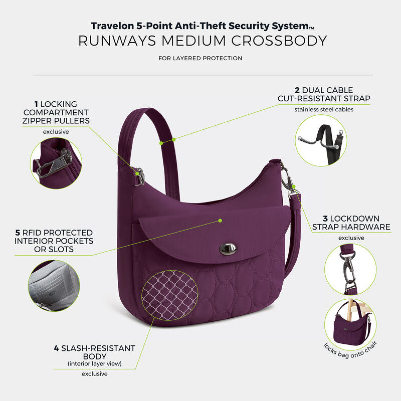 Travelon Runways Anti-Theft Medium Crossbody 79