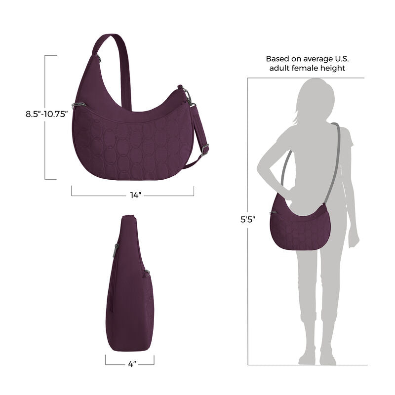 Travelon Runways Anti-Theft Asymmetric Hobo 40