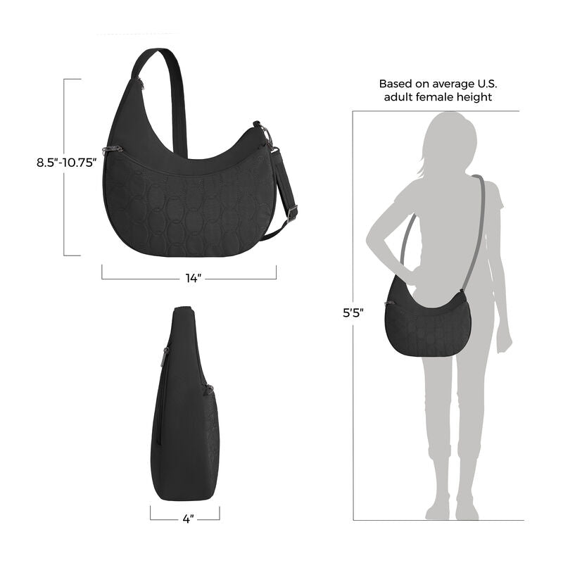 Travelon Runways Anti-Theft Asymmetric Hobo 20