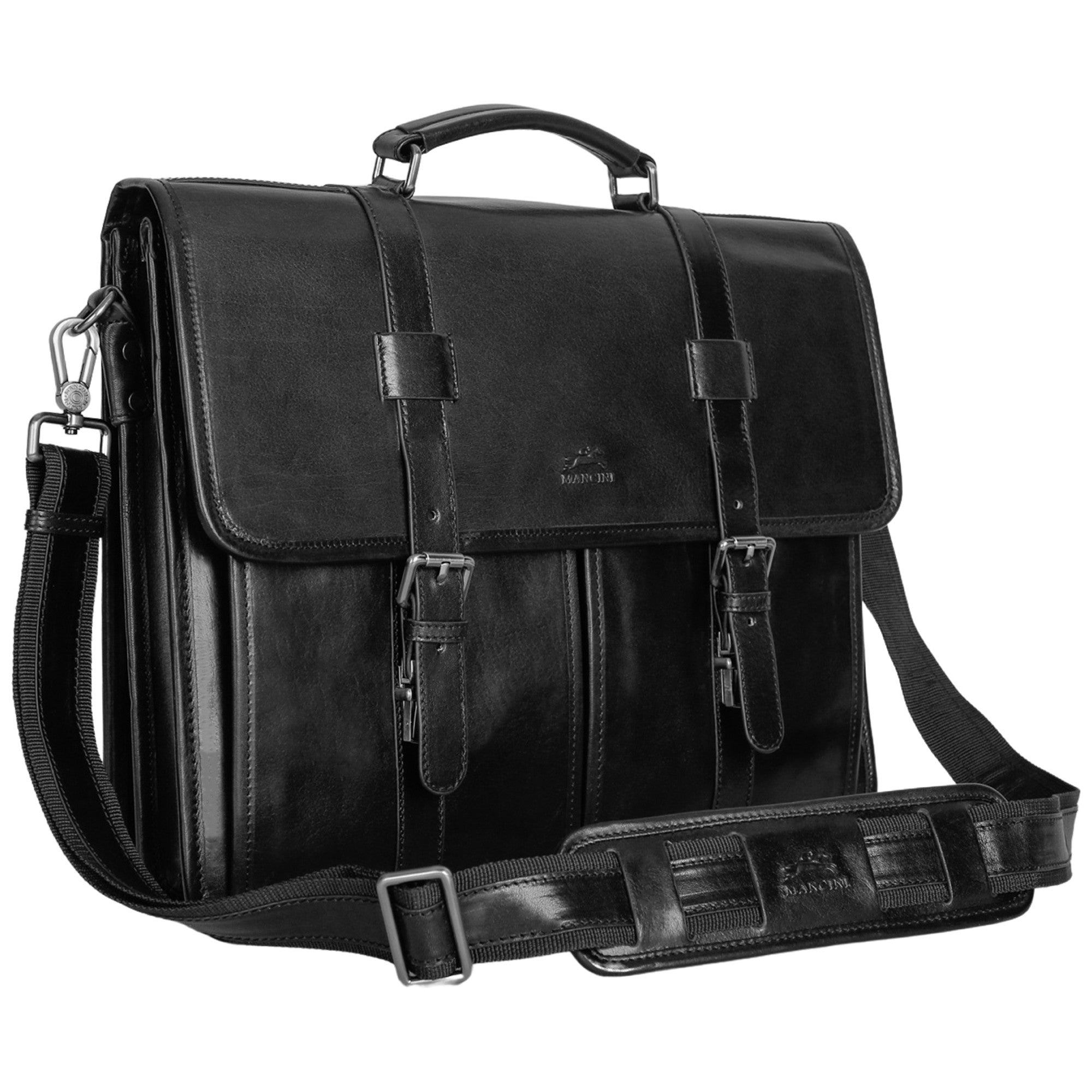 Mancini Buffalo Double Compartment Briefcase - Pelle D'Oro Collection (1970's Edition) 8