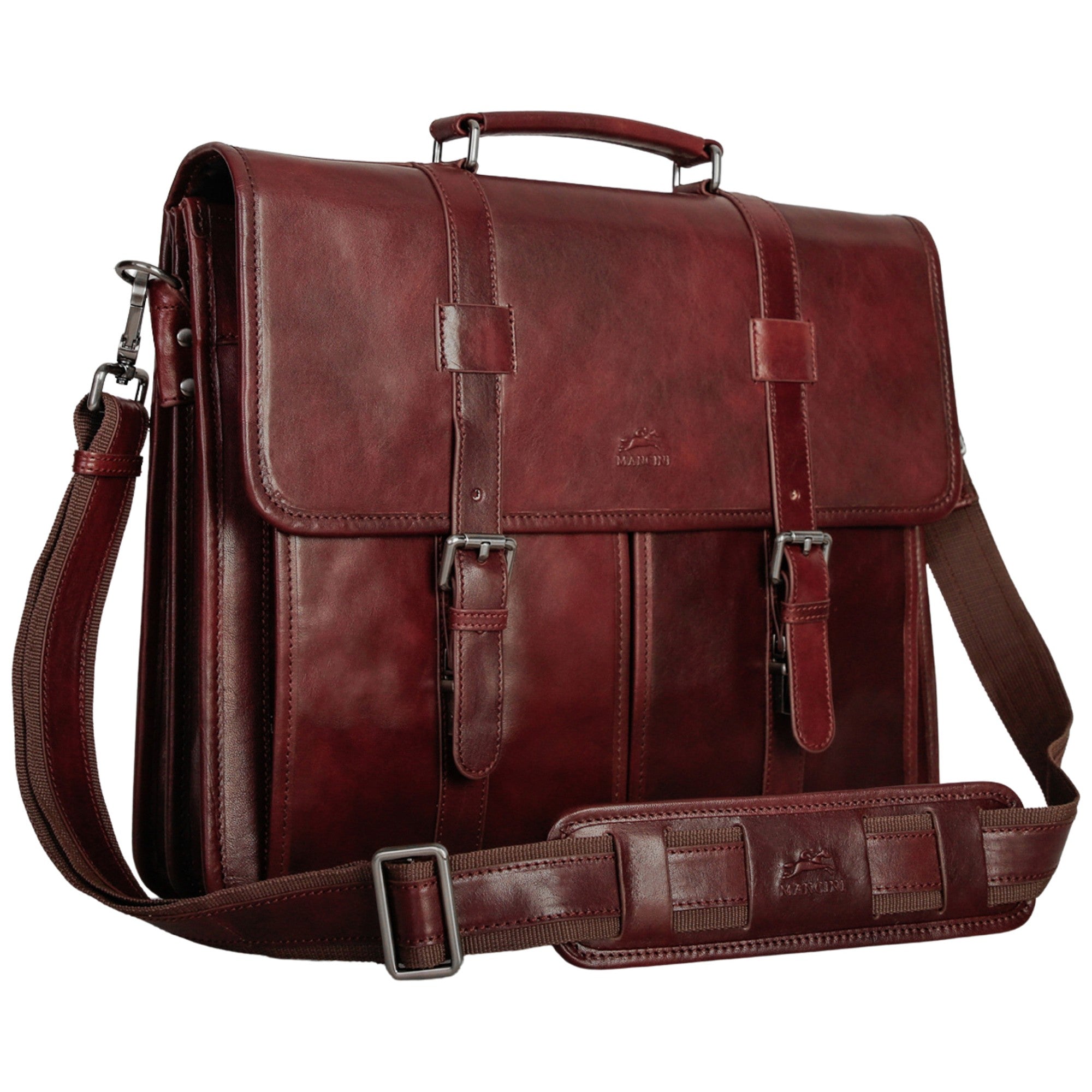 Mancini Buffalo Double Compartment Briefcase - Pelle D'Oro Collection (1970's Edition) 15