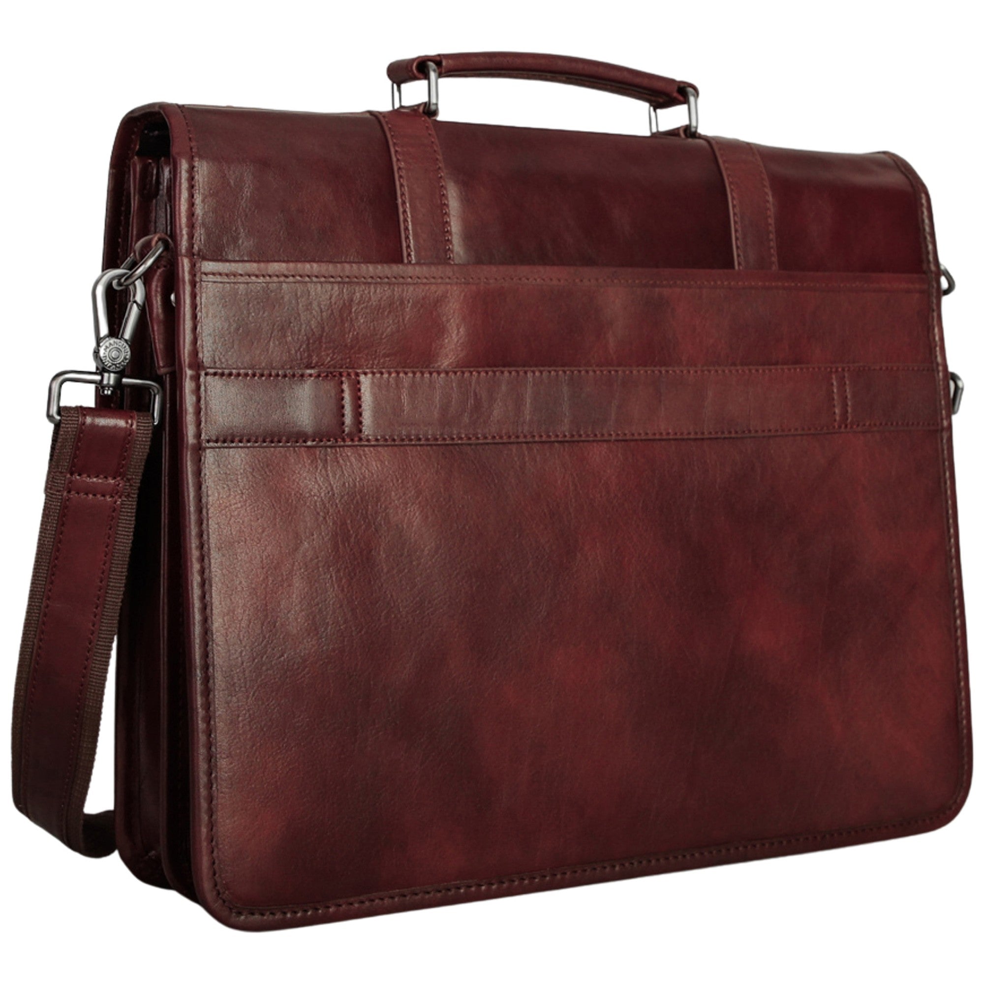 Mancini Buffalo Double Compartment Briefcase - Pelle D'Oro Collection (1970's Edition) 16