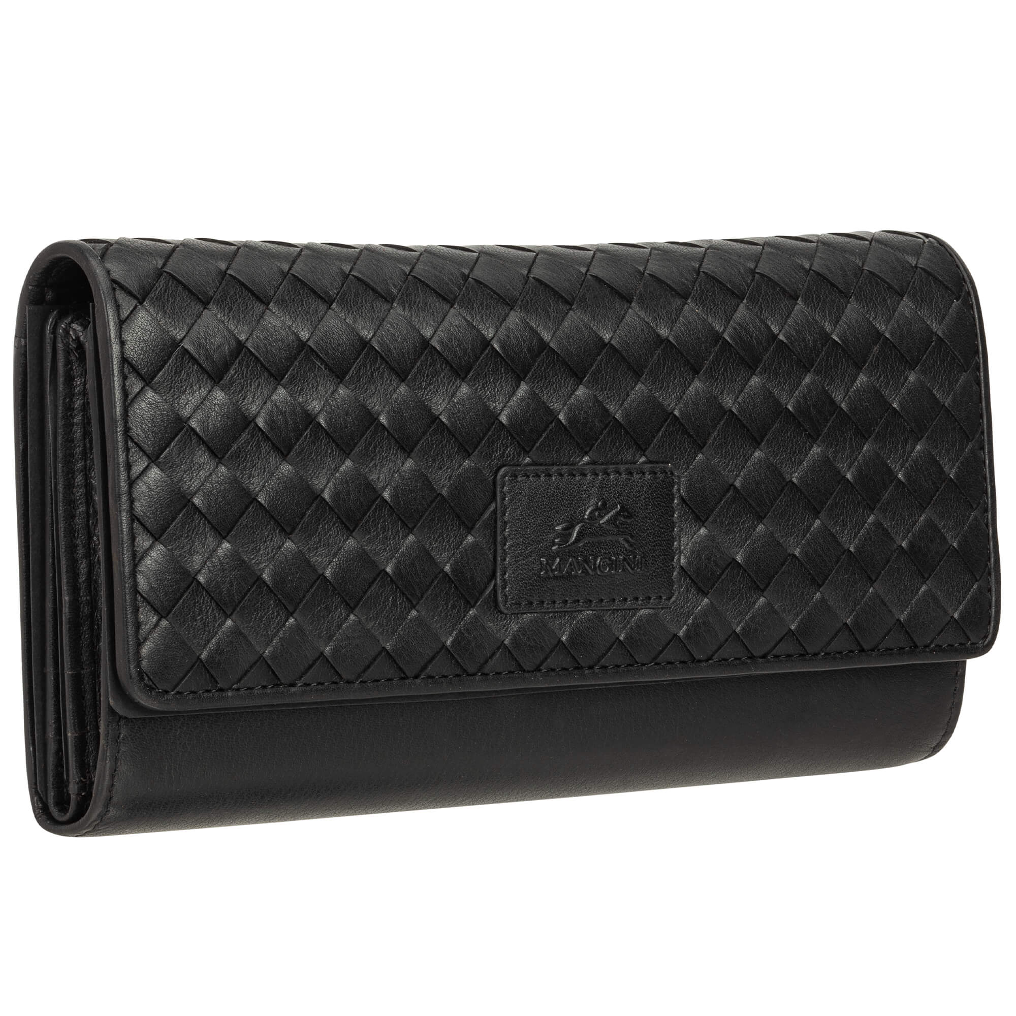 MANCINI Basket Weave RFID Secure Quadruple Fold Wallet 8