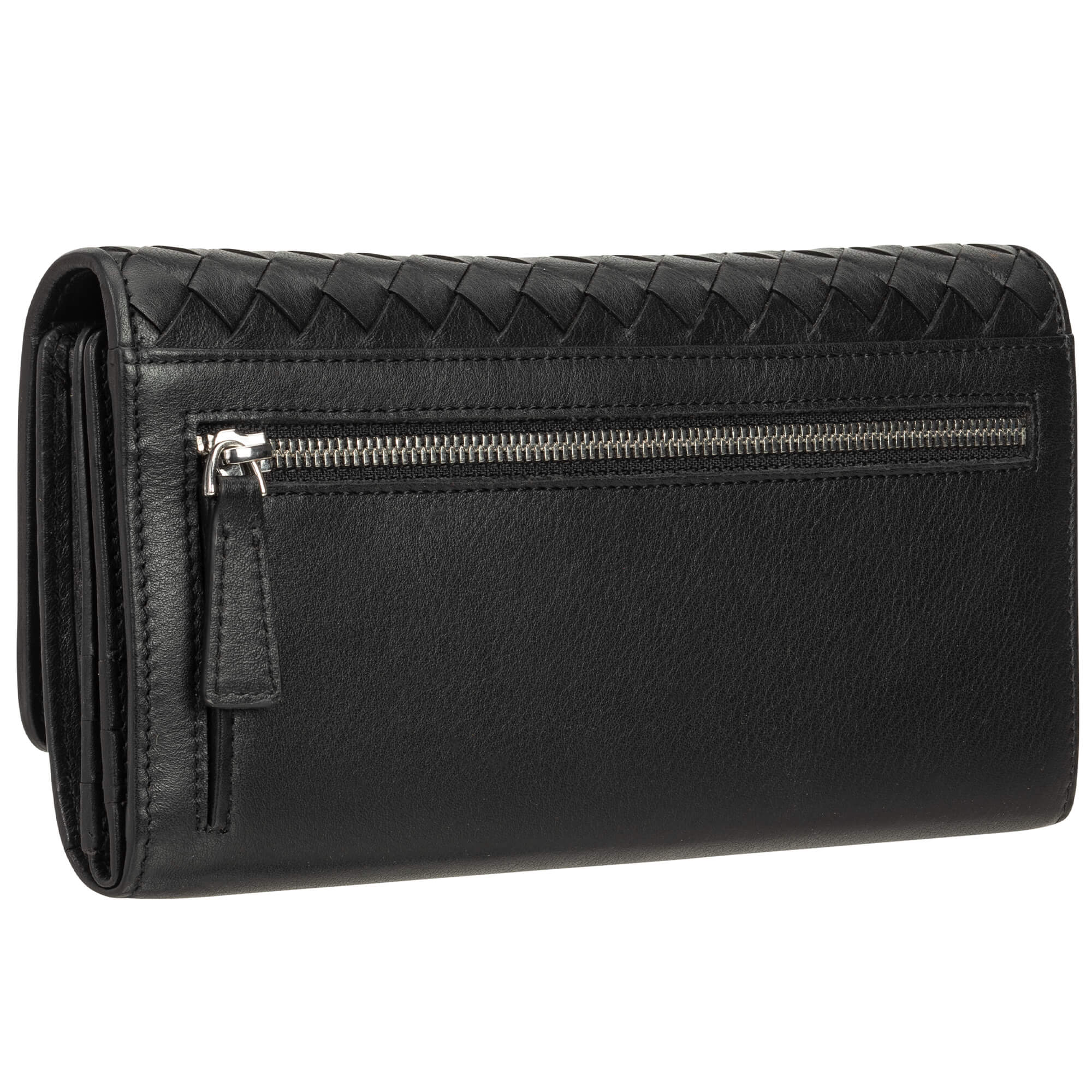 MANCINI Basket Weave RFID Secure Quadruple Fold Wallet 9