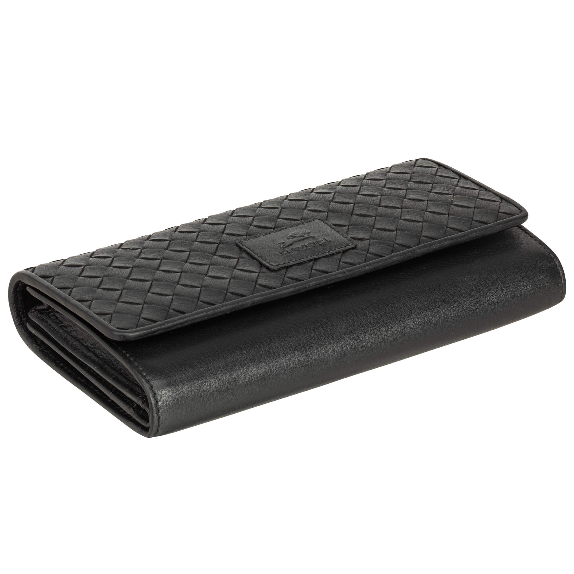 MANCINI Basket Weave RFID Secure Quadruple Fold Wallet 11