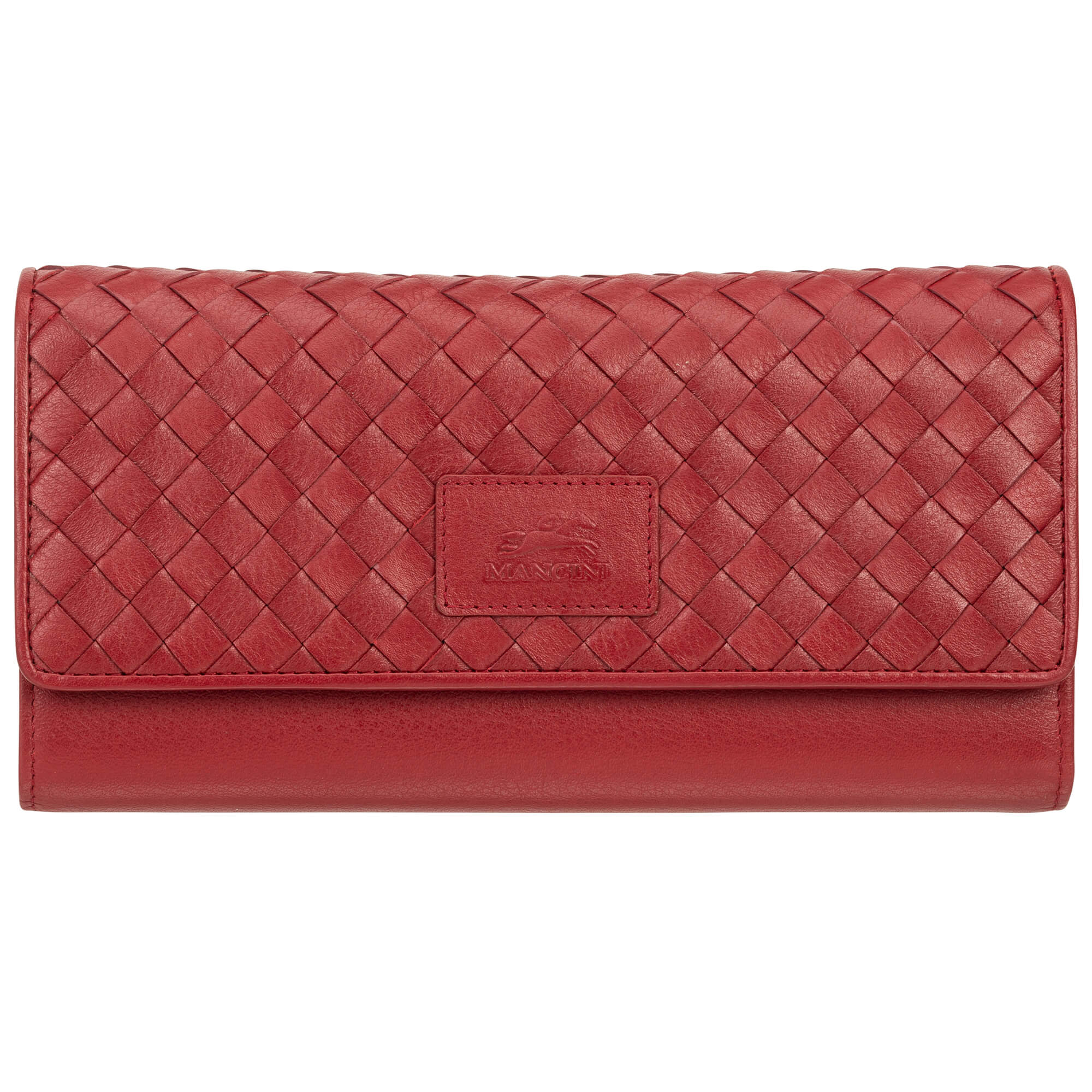 MANCINI Basket Weave RFID Secure Quadruple Fold Wallet 2