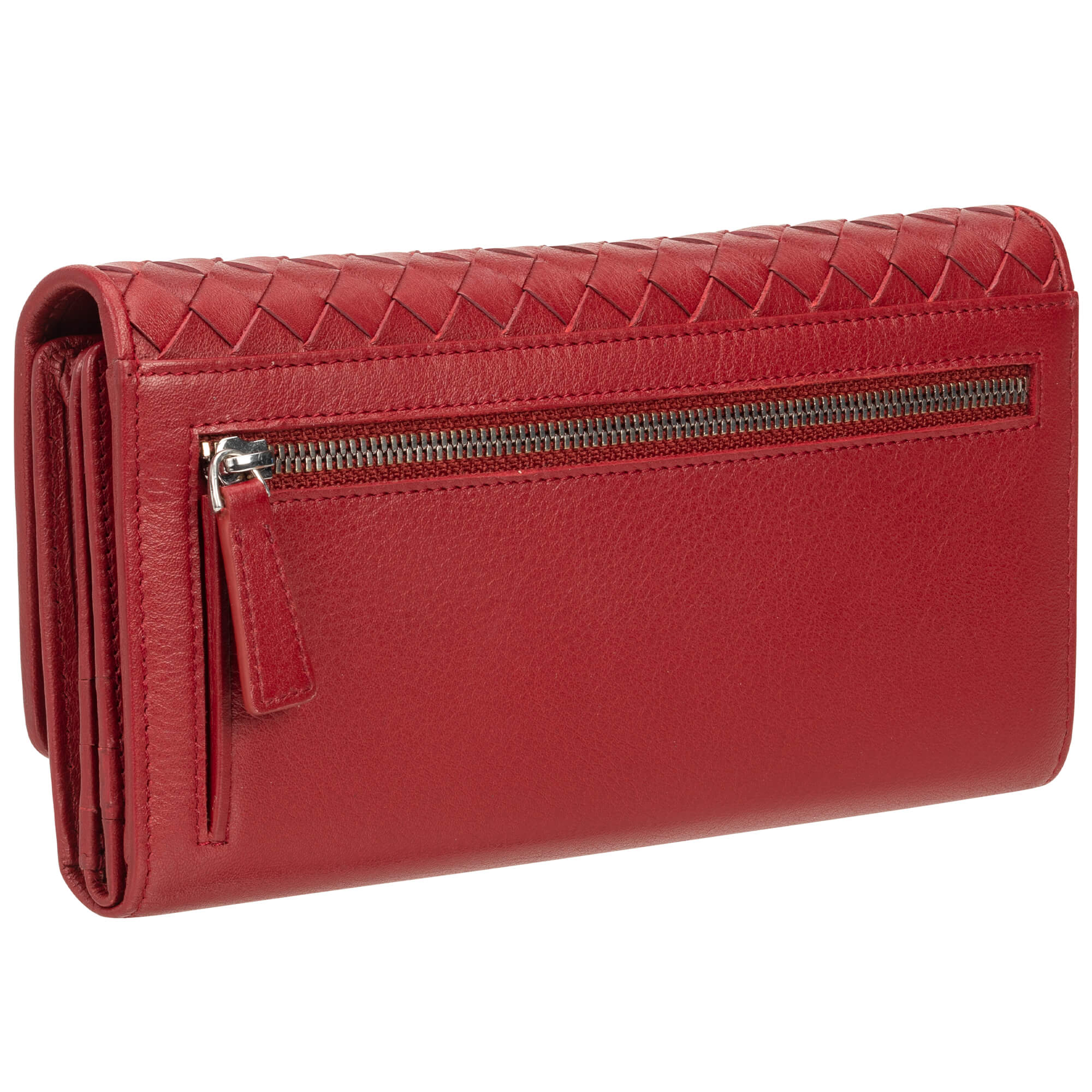 MANCINI Basket Weave RFID Secure Quadruple Fold Wallet 3
