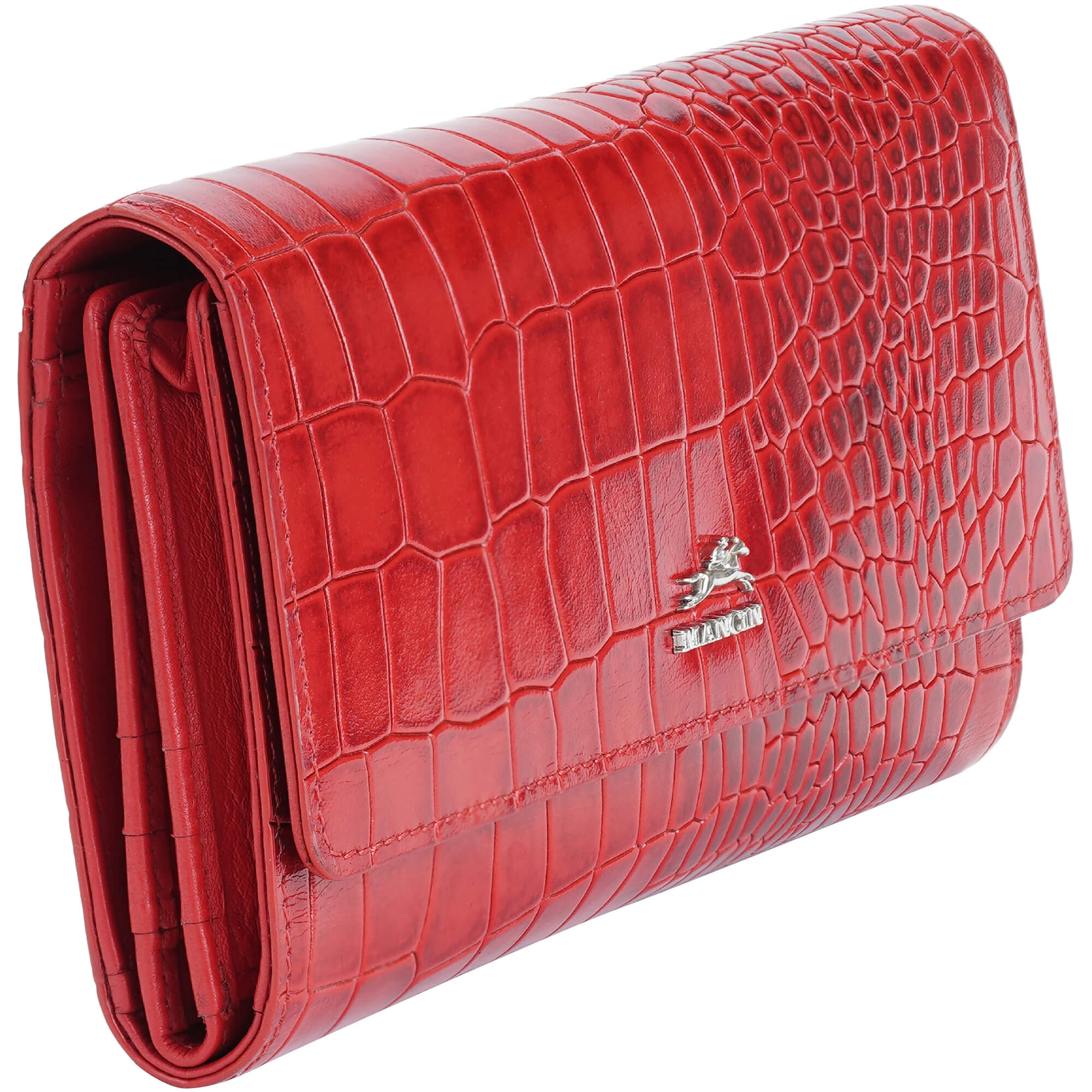 MANCINI LEATHER QUAD-FOLD WALLET CROCO-2 COLLECTION Wallet.