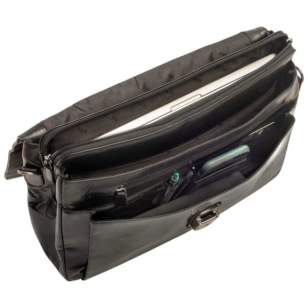 Mancini Buffalo Triple Compartment Briefcase (60's Edition) 4