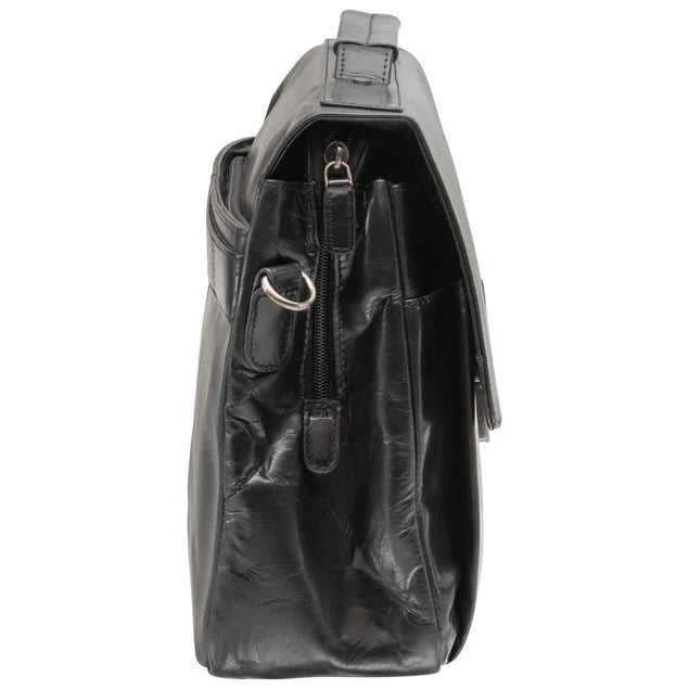 Mancini Buffalo Triple Compartment Briefcase (60's Edition) 5