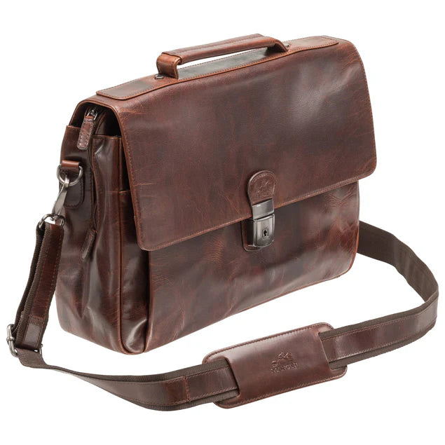 Mancini Buffalo Triple Compartment Briefcase (60's Edition) 8