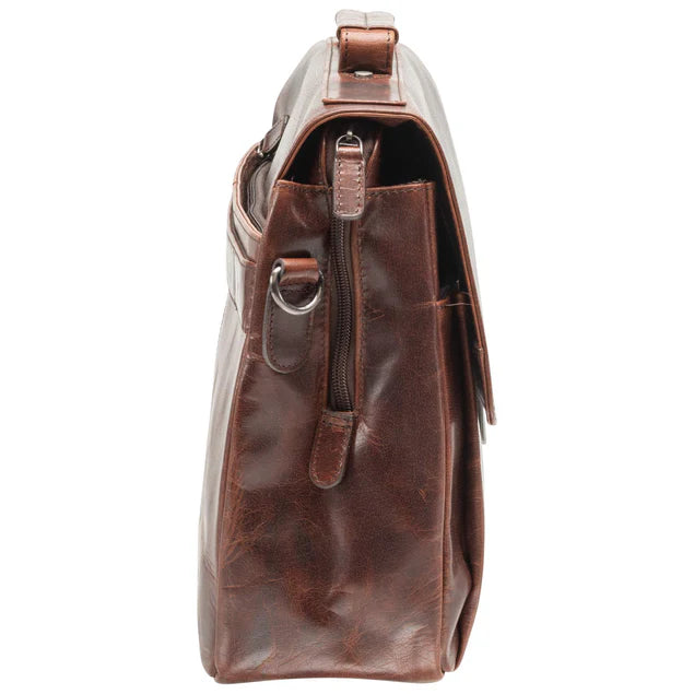 Mancini Buffalo Triple Compartment Briefcase (60's Edition) 11