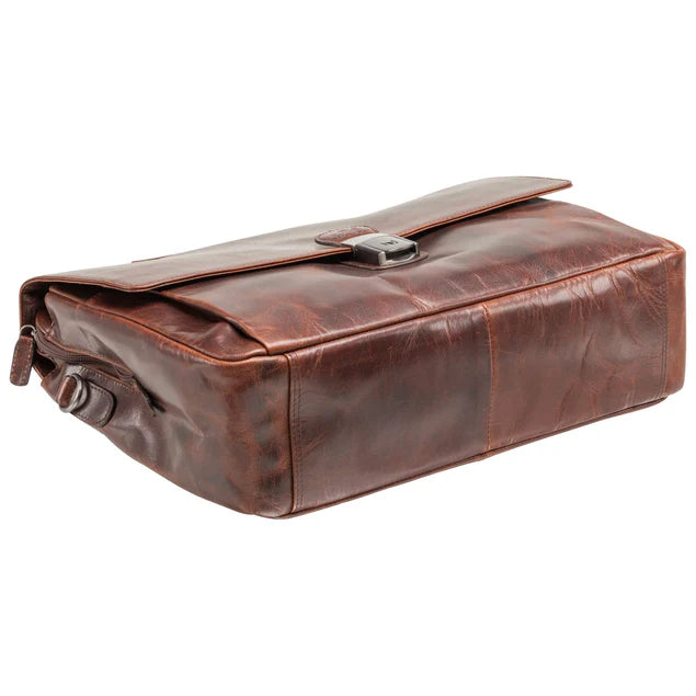 Mancini Buffalo Triple Compartment Briefcase (60's Edition) 12