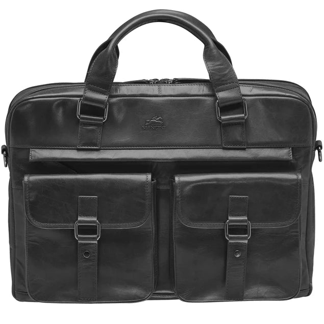 Mancini Buffalo Double Compartment Briefcase (90's Edition)