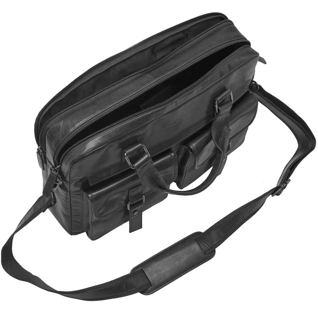 Mancini Buffalo Double Compartment Briefcase (90's Edition) 4