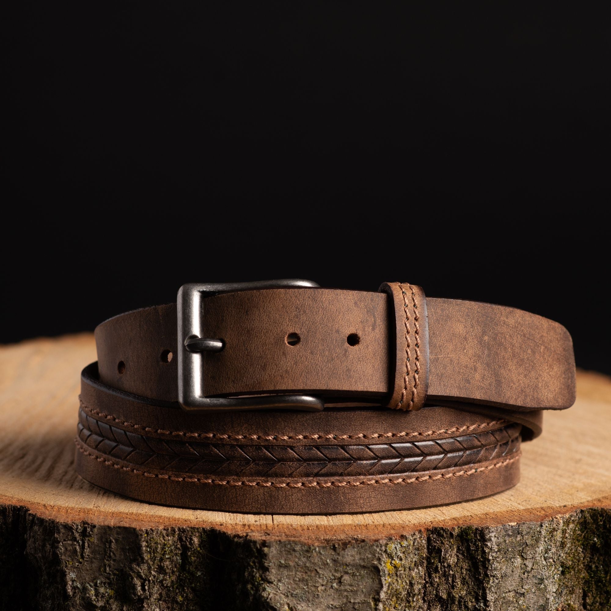Ceinture Purpose Belt - Ceinture en cuir véritable à motif flèche  5