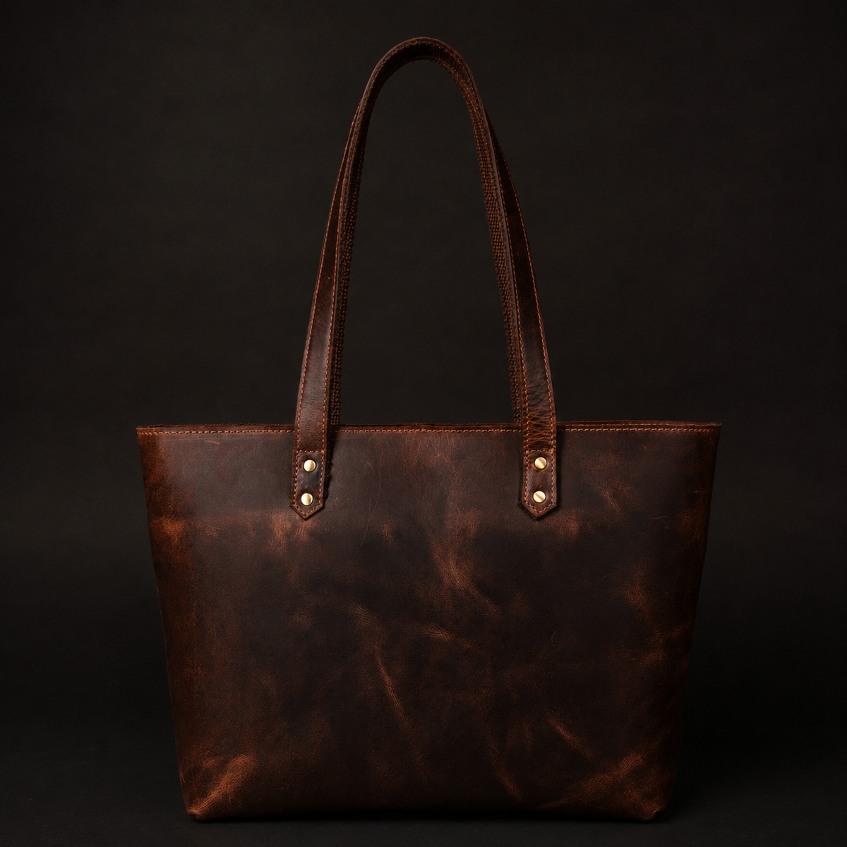 Classic Brown Leather Tote Bag 6