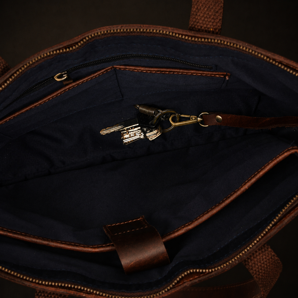 Classic Brown Leather Tote Bag 12