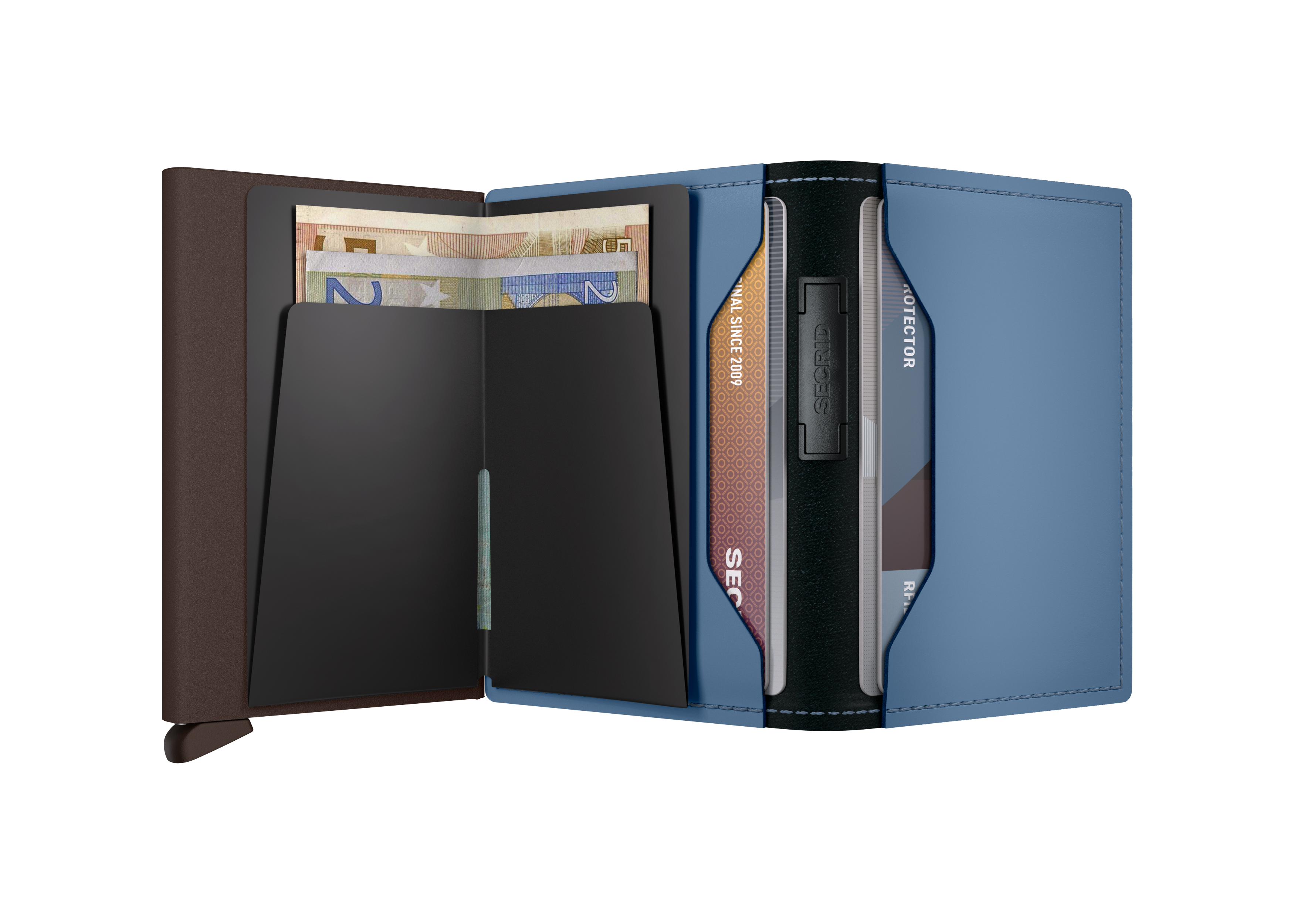 Secrid Matte Bandwallet - Steel Blue Brown 3