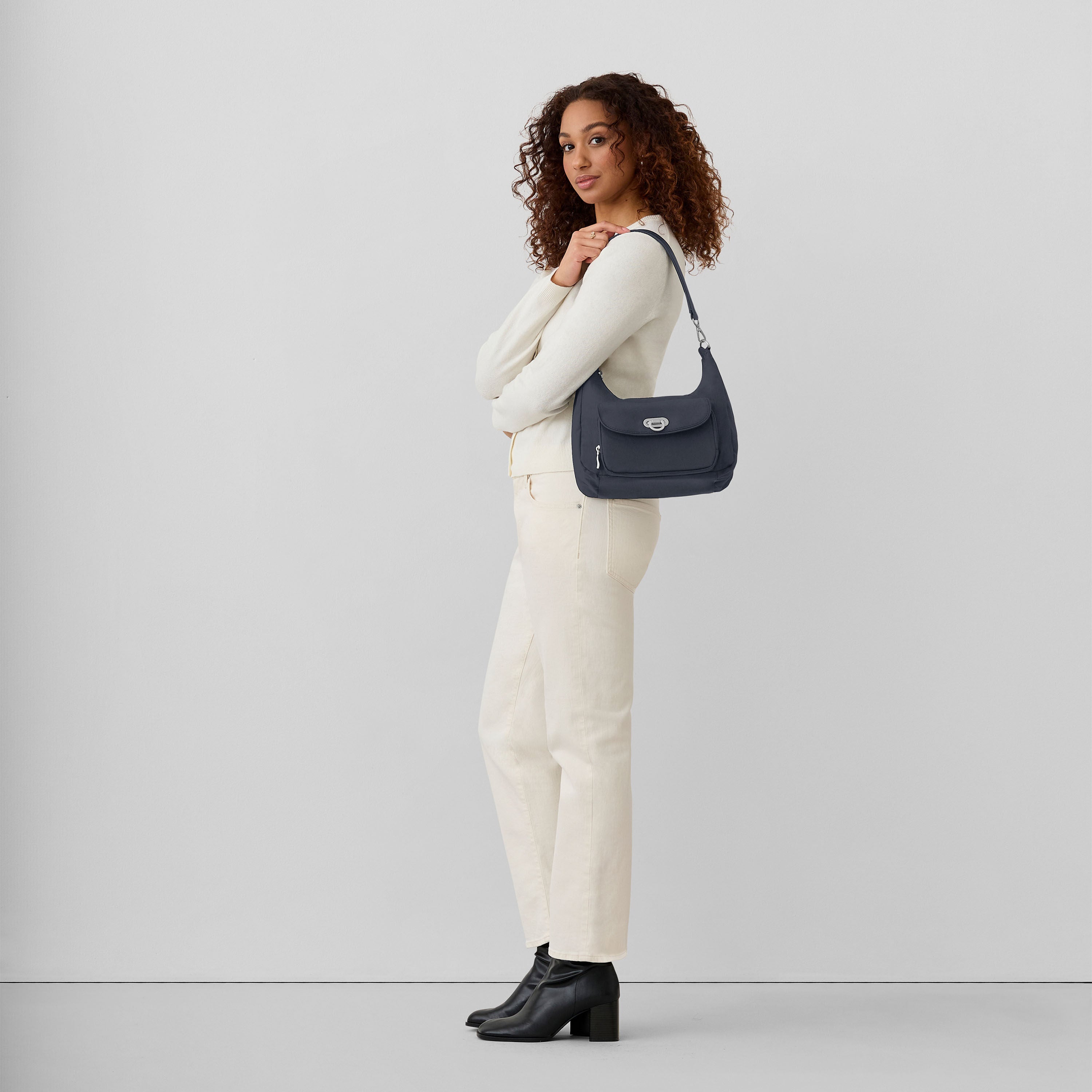 Coastal Flip Lock Half Moon Bag 12