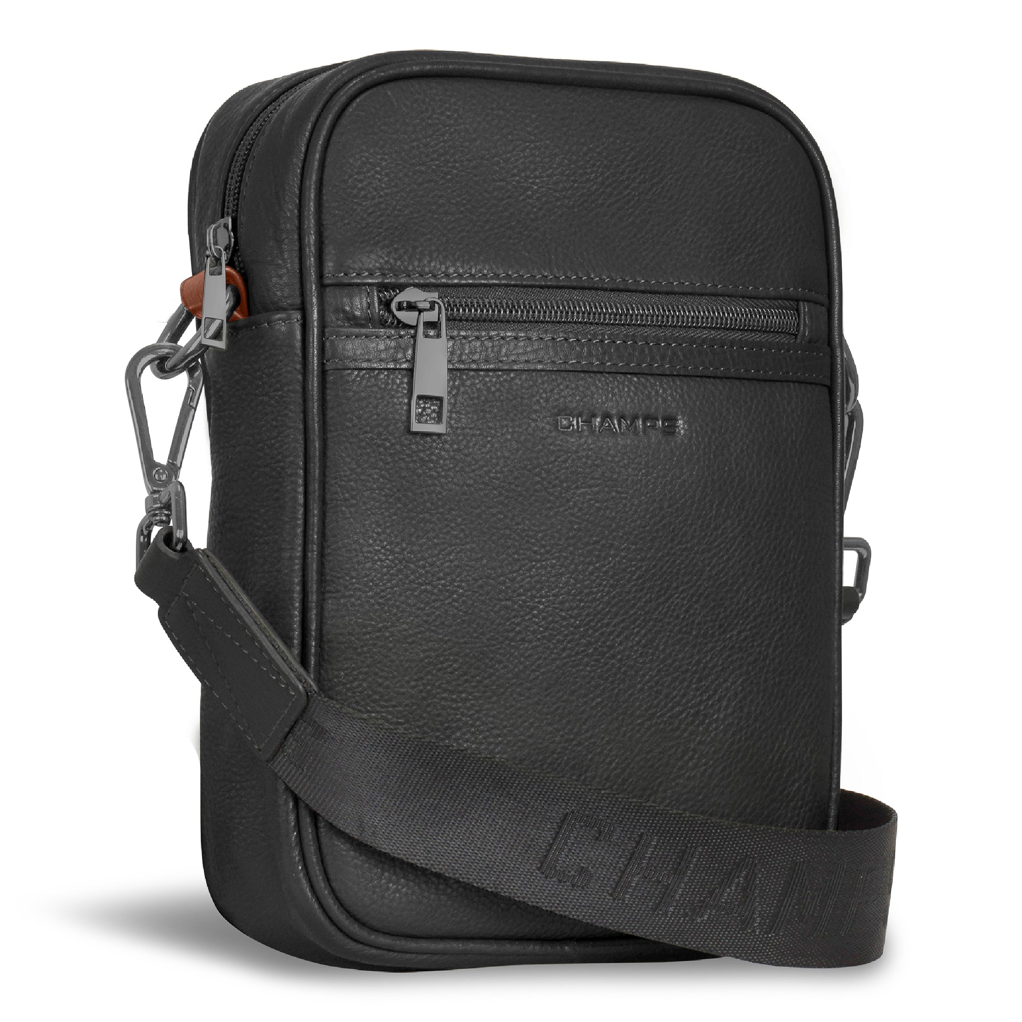 Onyx / Leather Vertical Crossbody Bag 4