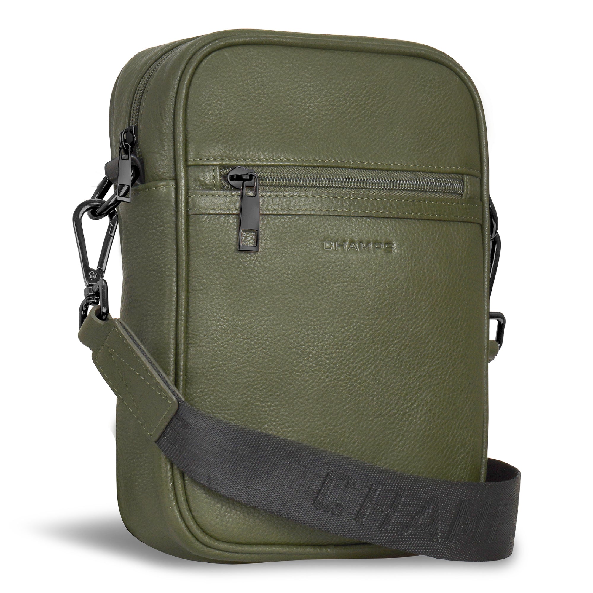 Onyx / Leather Vertical Crossbody Bag 14