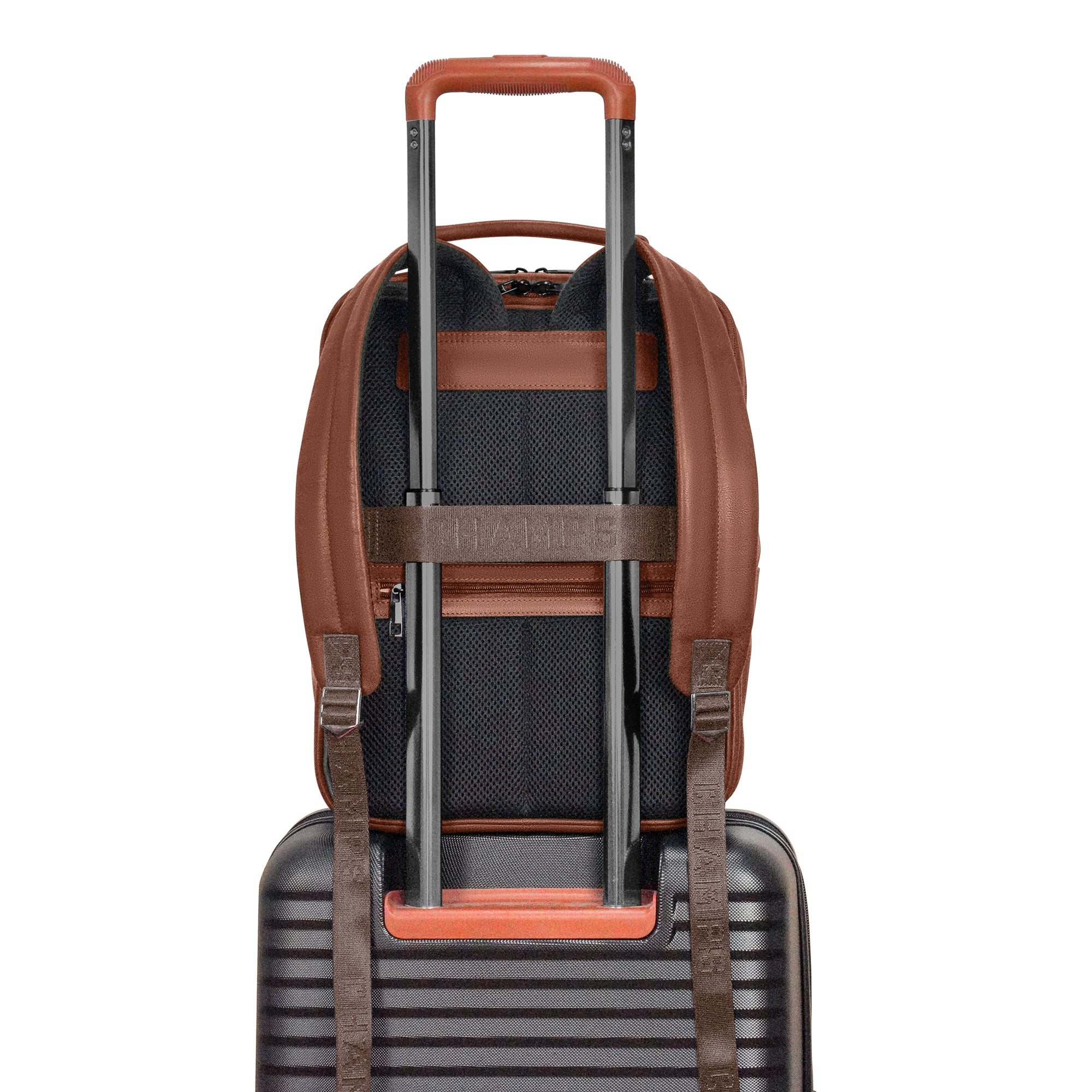 Onyx / Leather Compact Backpack 17