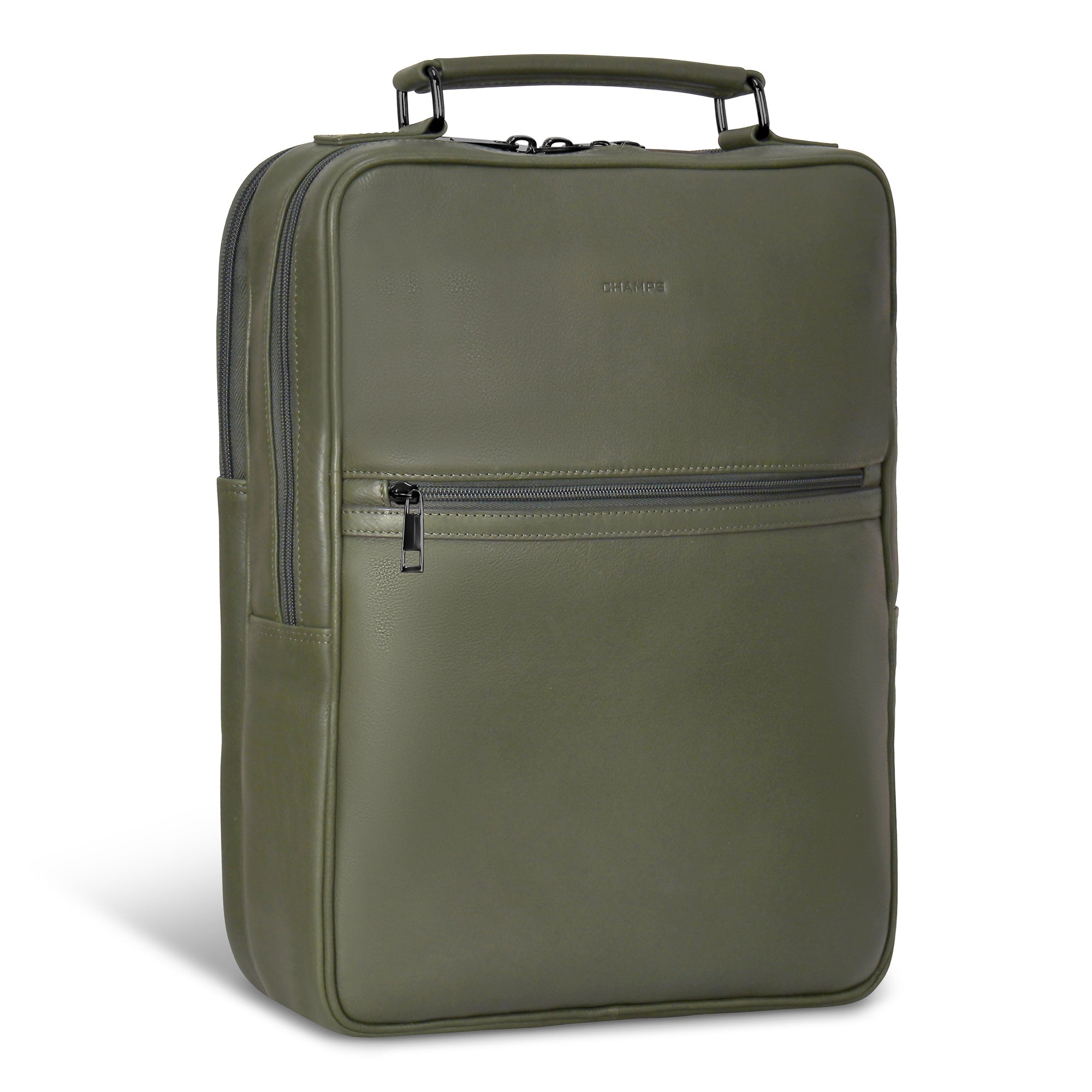 Onyx / Leather Compact Backpack 20