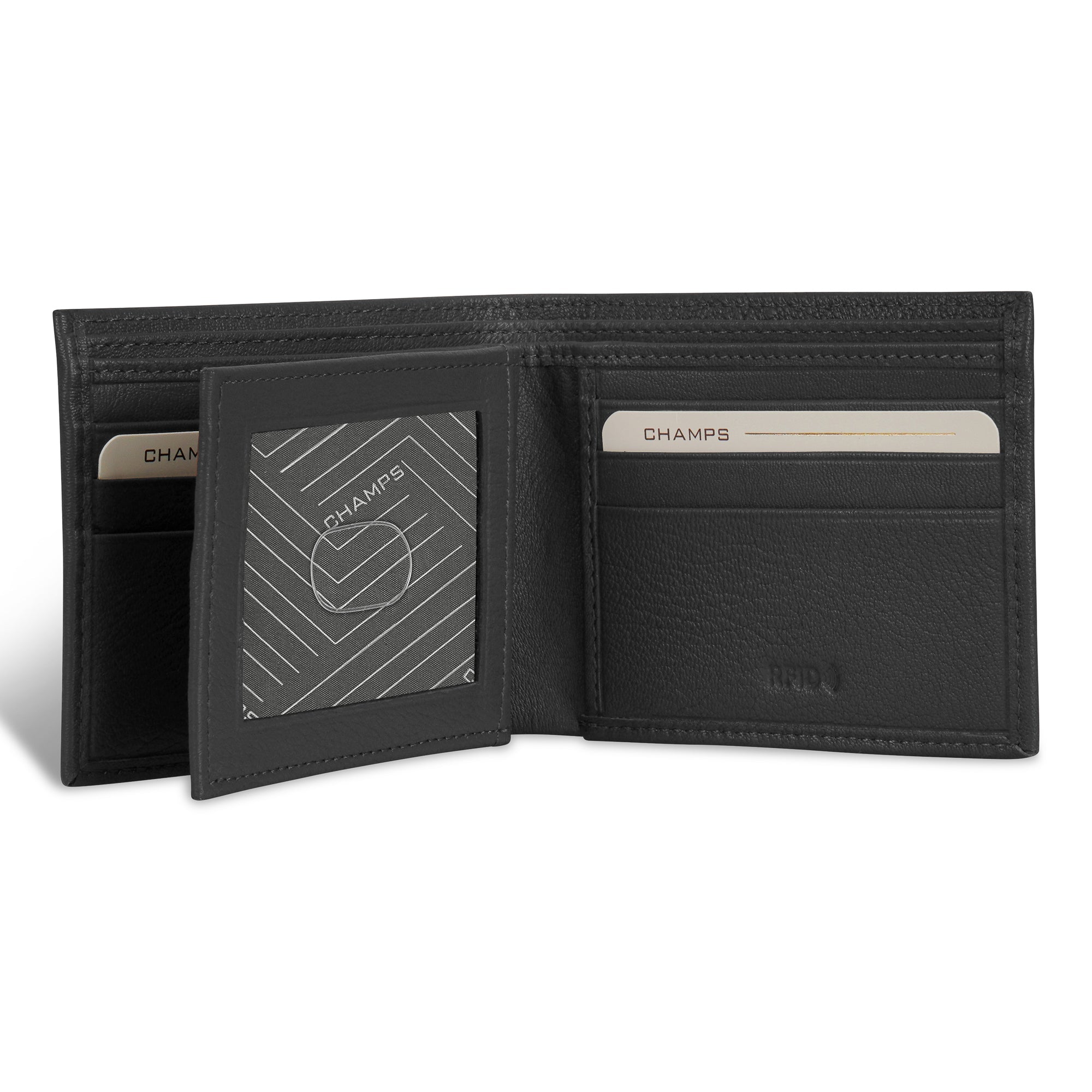 Onyx / Leather Center Wing Wallet 3