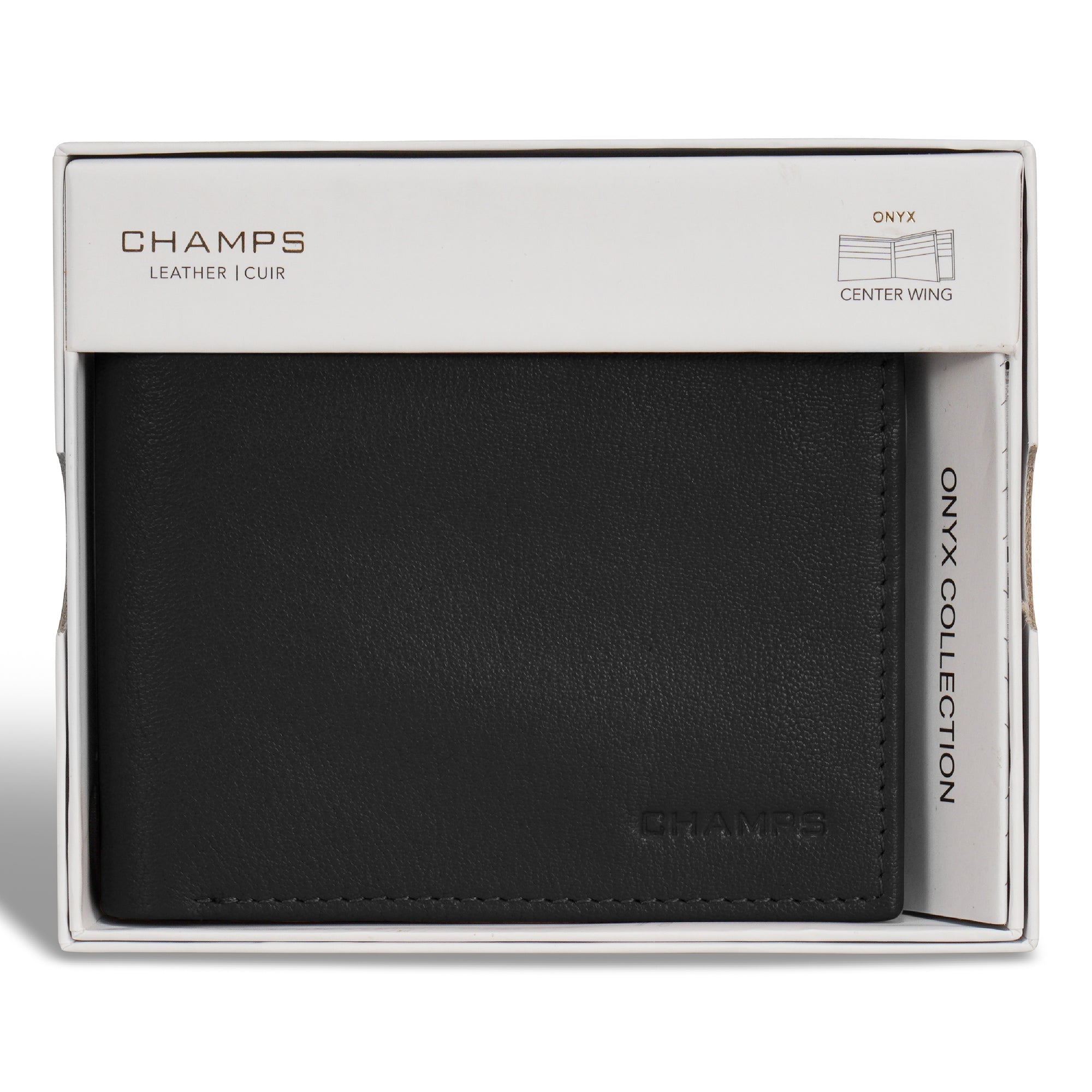 Onyx / Leather Center Wing Wallet 6