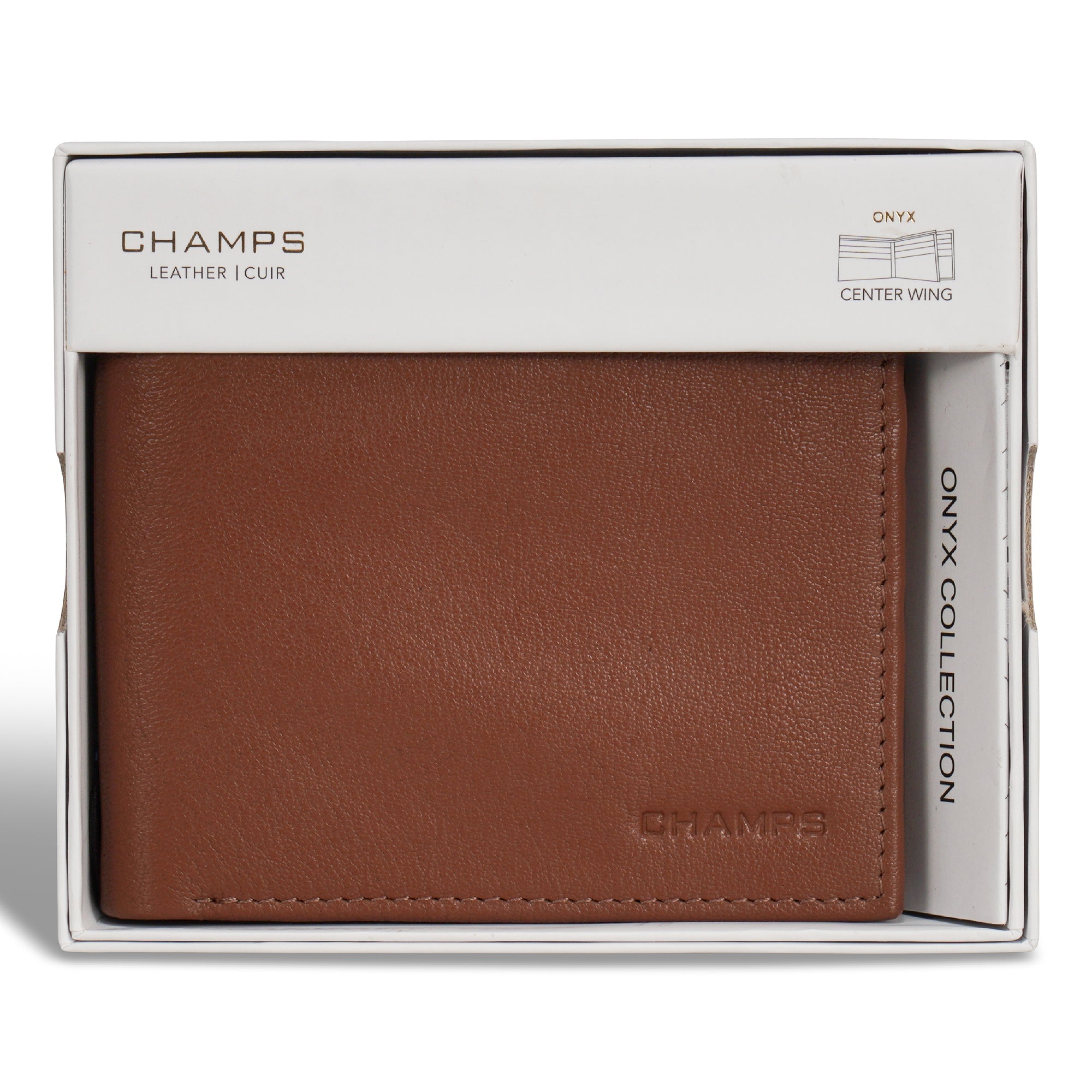 Onyx / Leather Center Wing Wallet 12