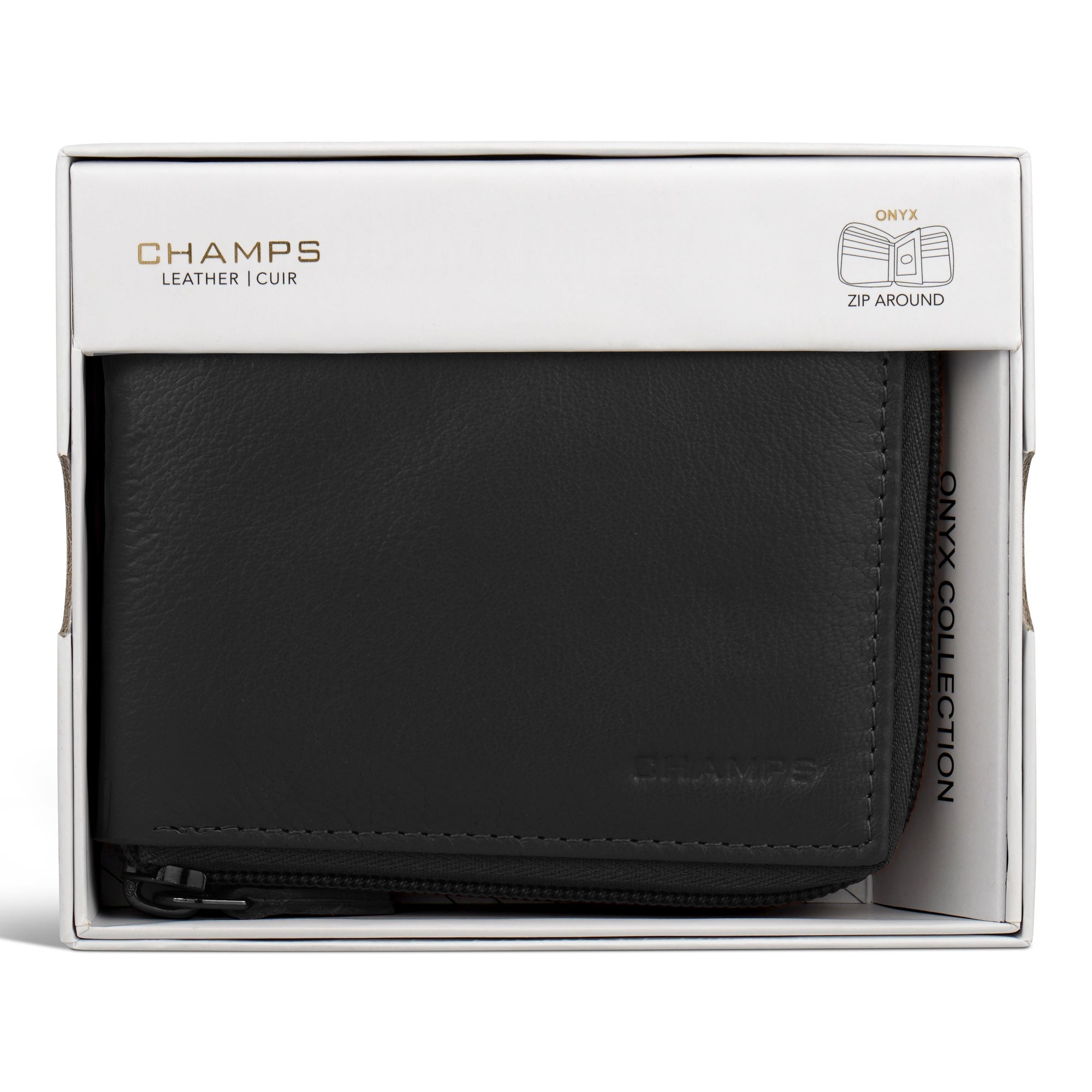 Onyx / Leather Zip Around Wallet 5