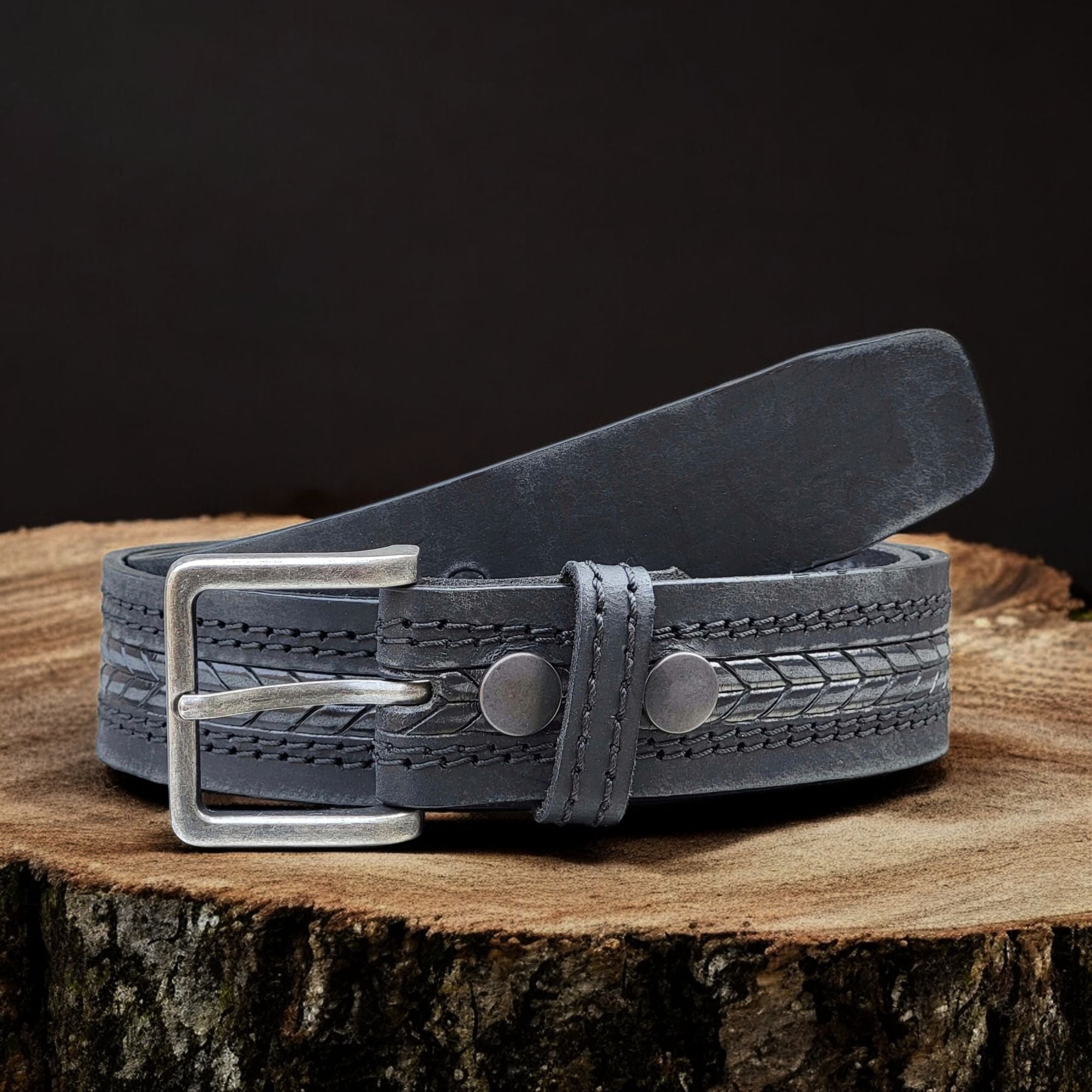 Ceinture Purpose Belt - Ceinture en cuir véritable à motif flèche  3