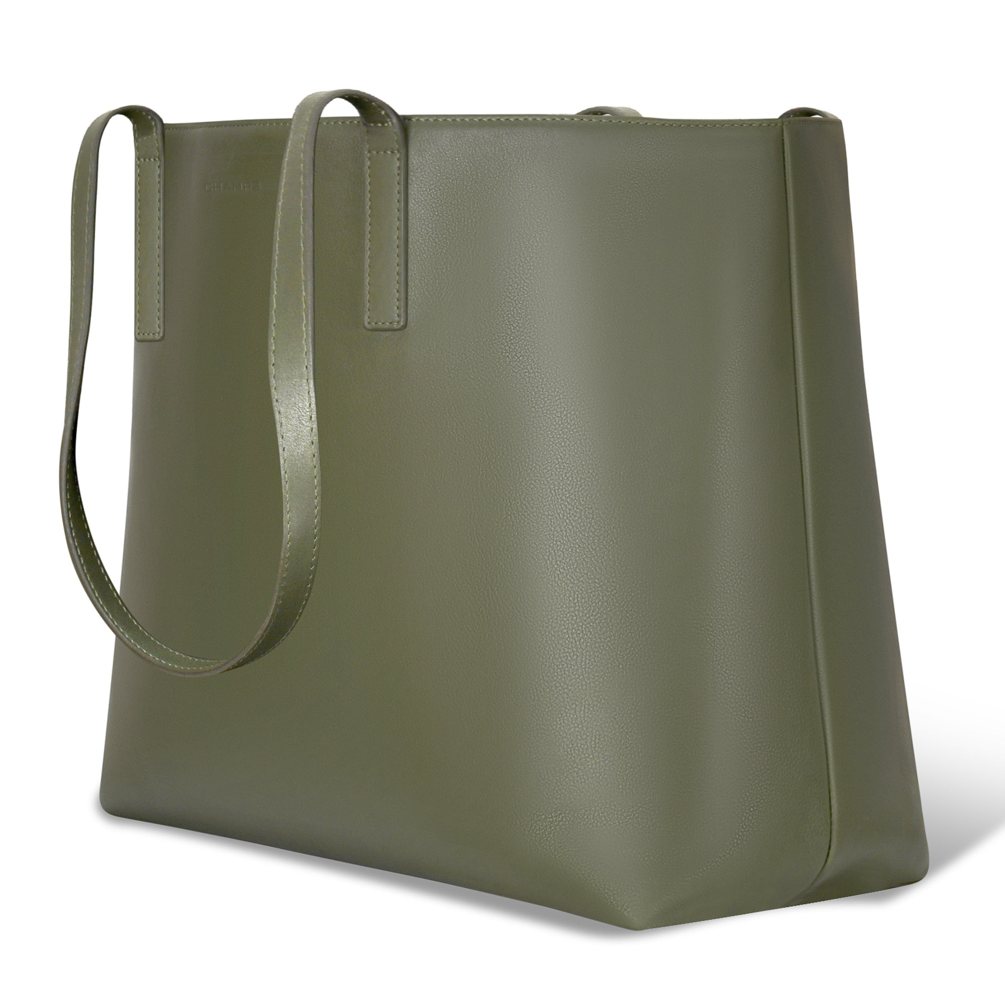 Onyx / Leather Open Tote 14