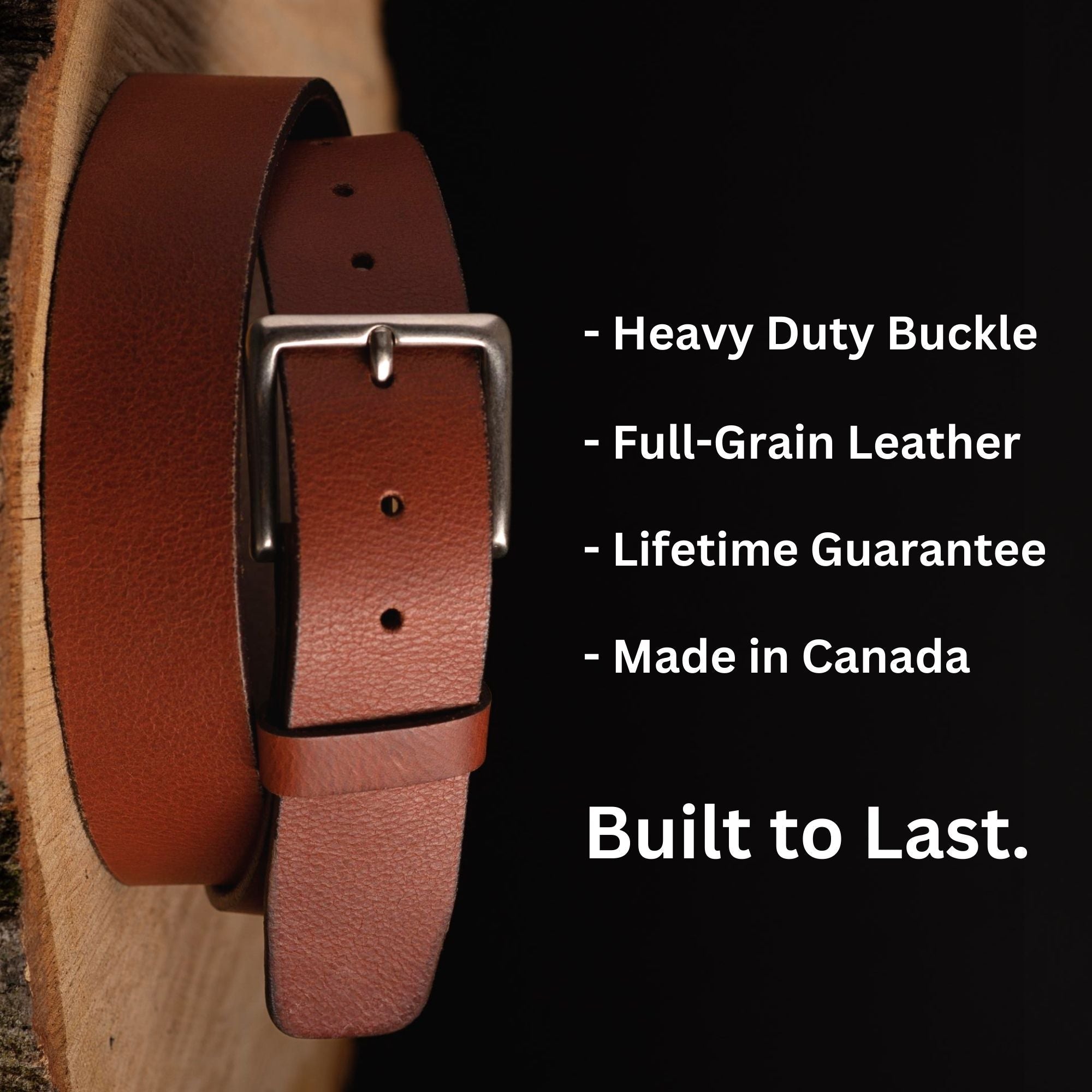Ceinture Long Haul - Ceinture classique en cuir véritable couleur cognac  3