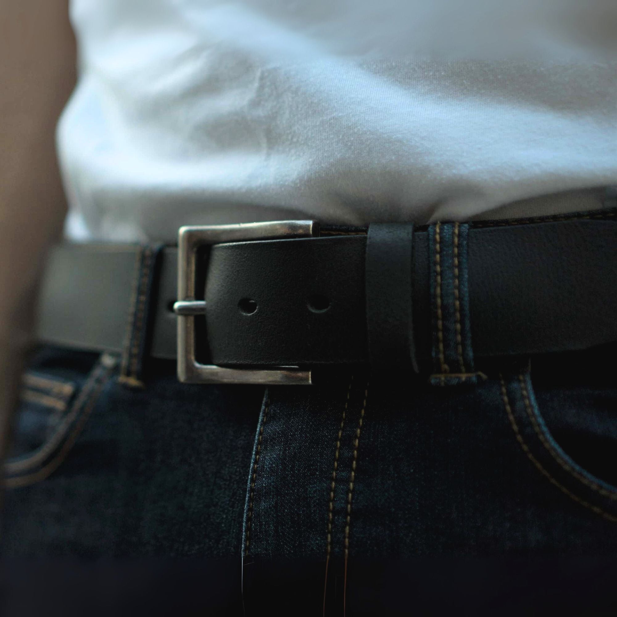 Ceinture The Long Haul - Ceinture classique noire 100% cuir véritable 