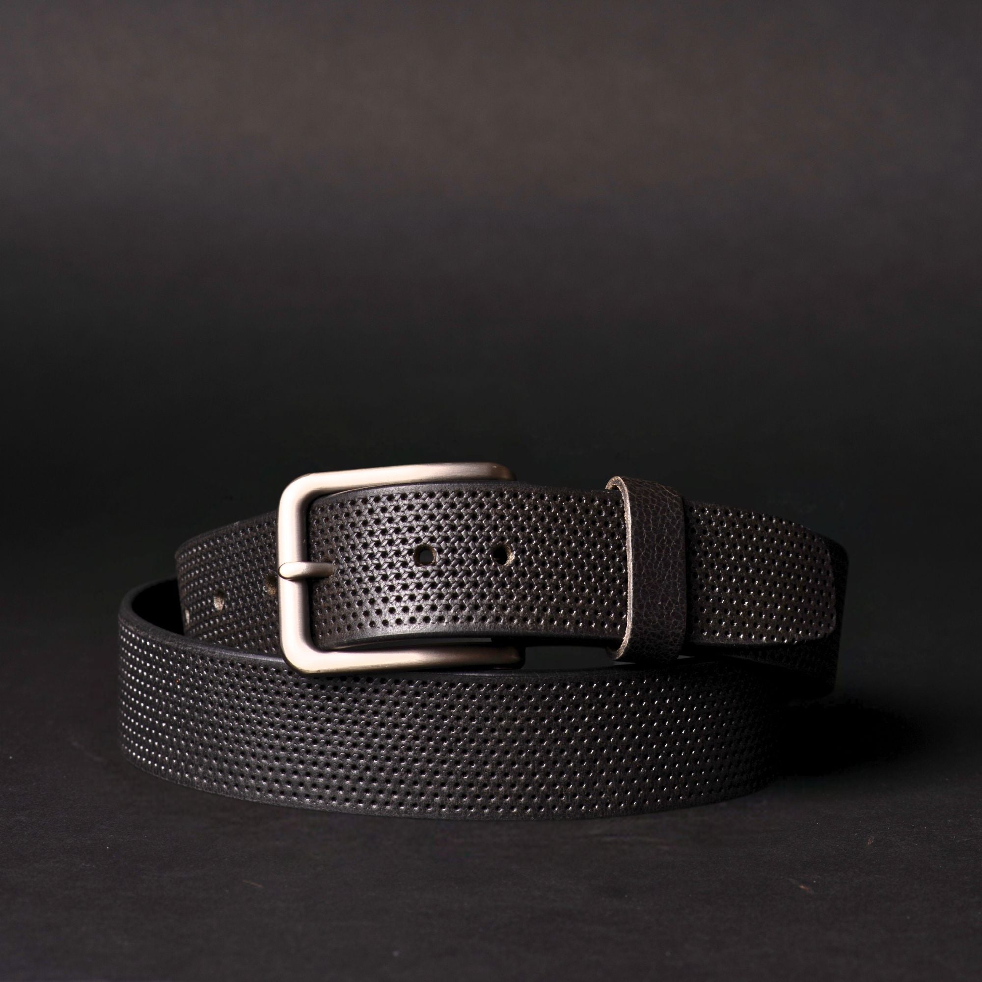 The Matrix Belt - Brown Perforated 100% Full-Grain Leather Belt 4