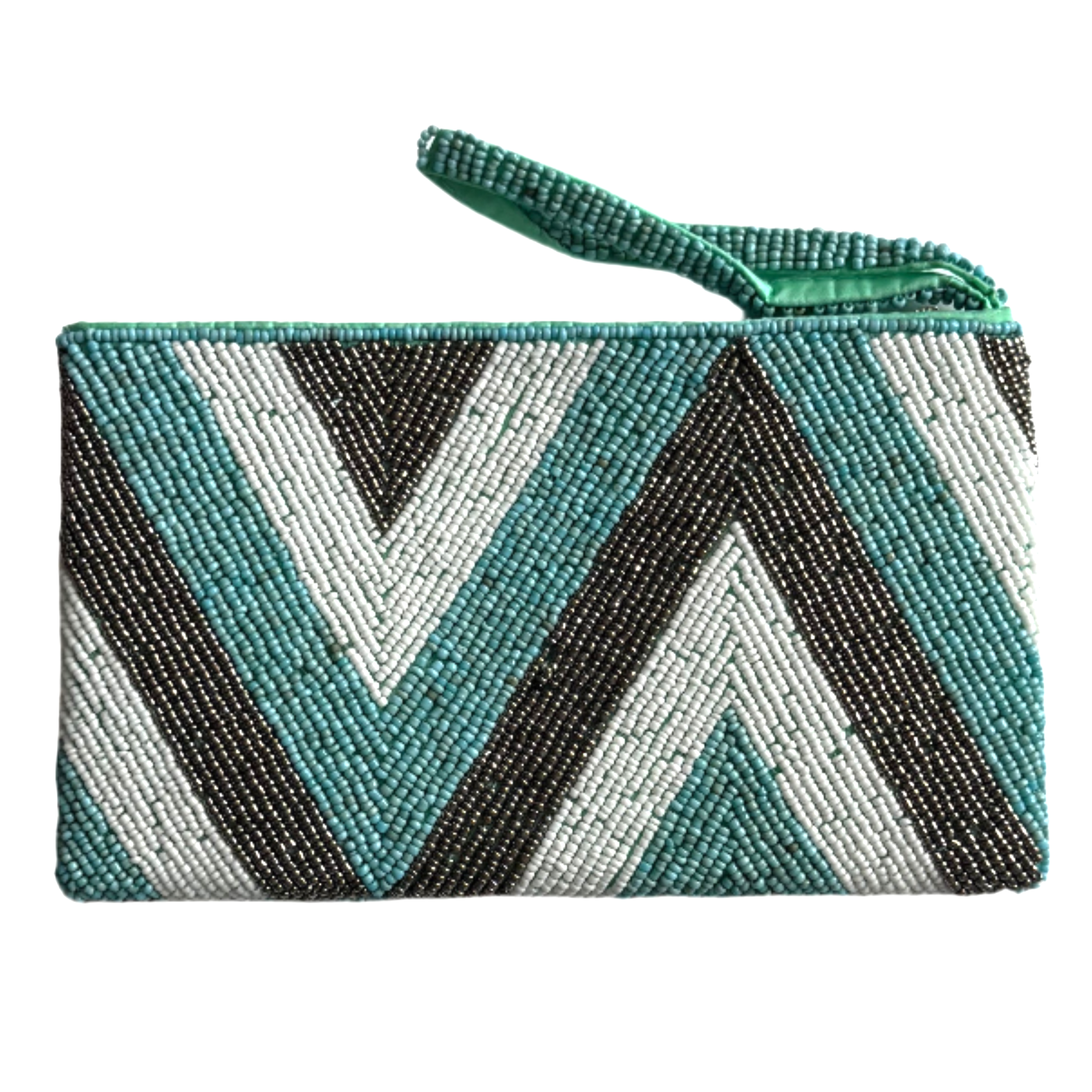 Beaded Zig Zag Clutch Purse 4