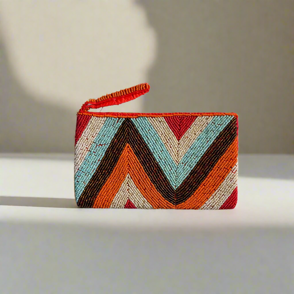 Beaded Zig Zag Clutch Purse 3