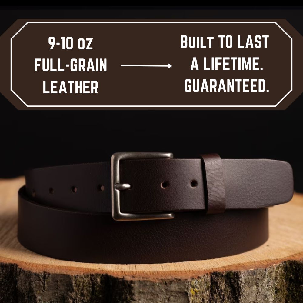 The Long Haul Belt - Brown Classic 100% Real Leather Belt 9
